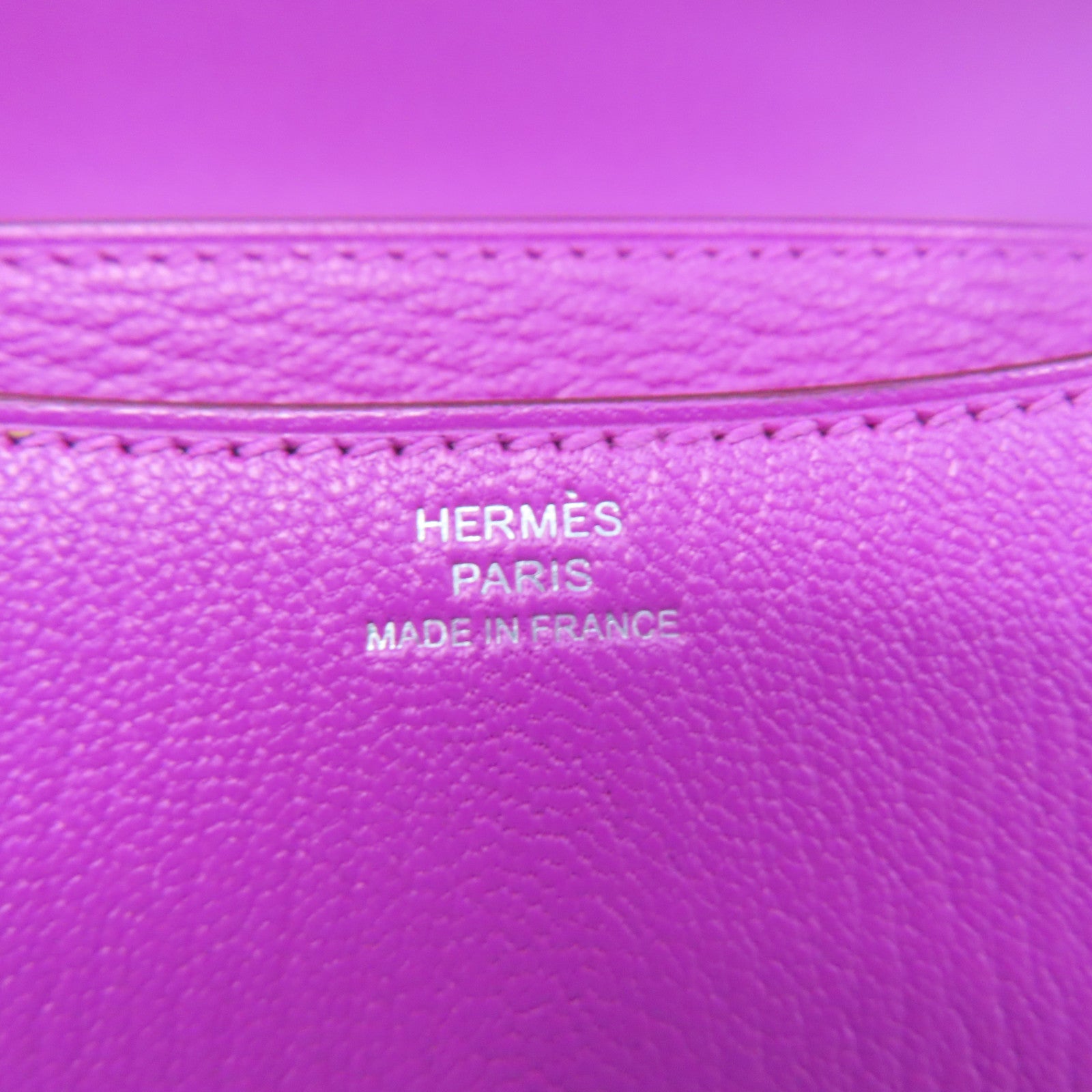 HERMES 【清倉大減價】Mysore皮革Constance Mini銀扣手挽肩背兩用袋紫色