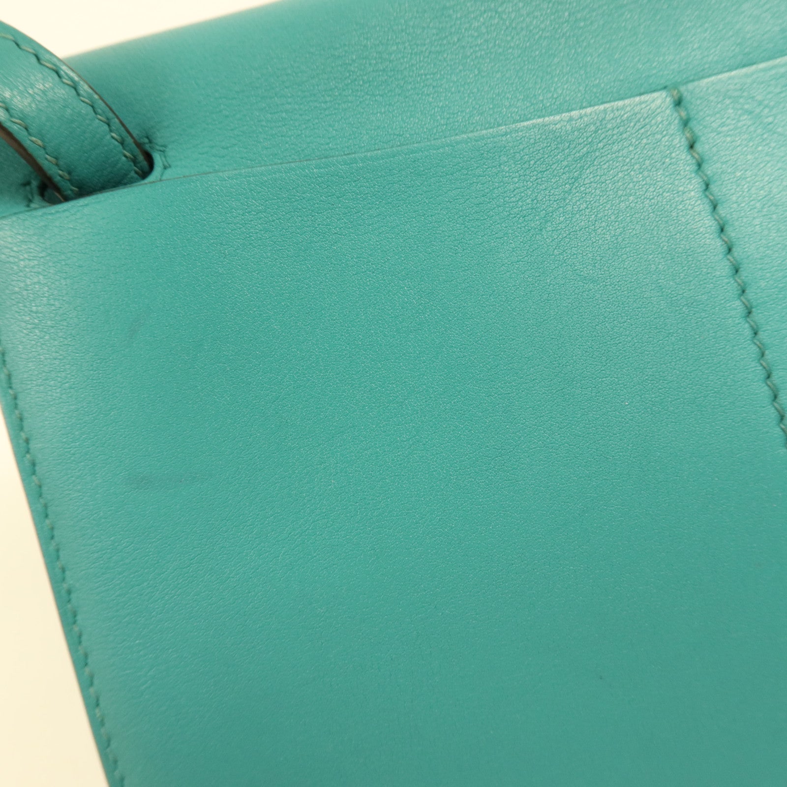 HERMES 【激減優惠】Swift皮革Halzan Mini銀扣鏈帶肩背袋Bleu Paon