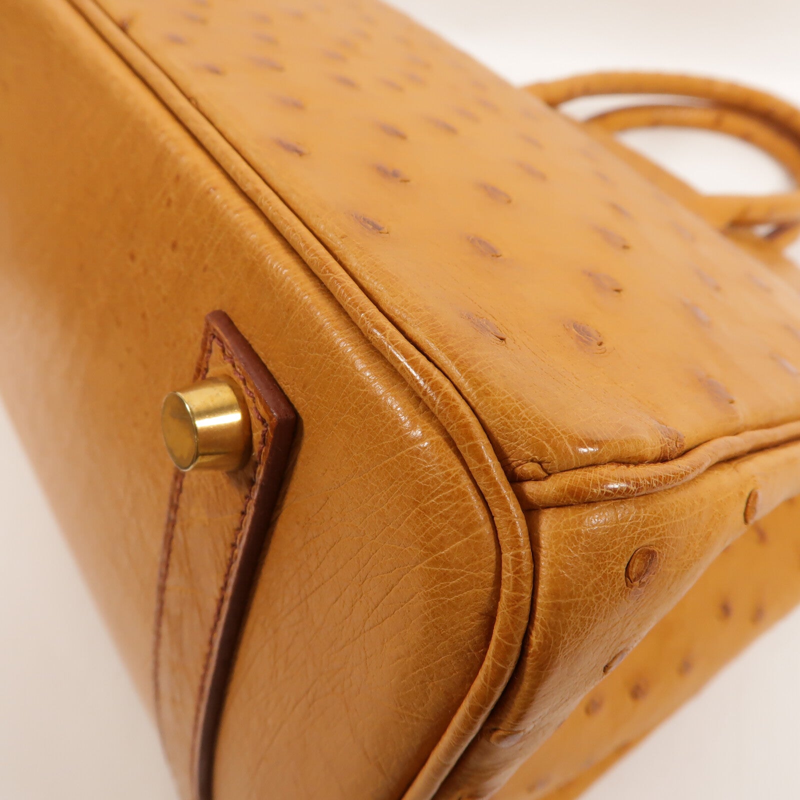 HERMES 鴕鳥皮革Birkin 35手挽袋Gold