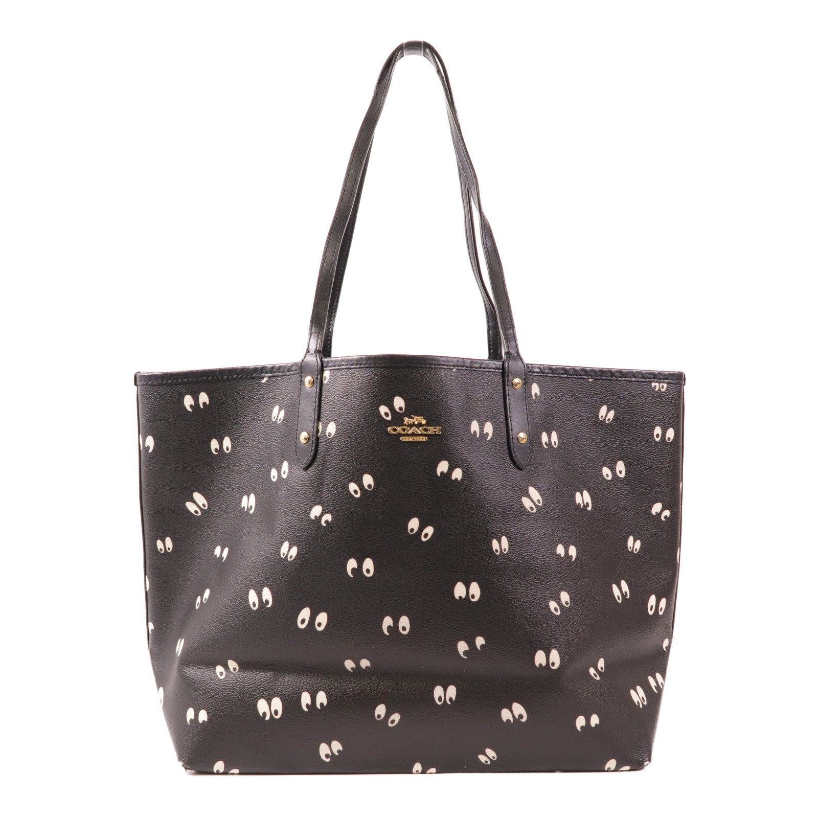 COACH 塗層帆布Shoulder Bag金扣肩背袋