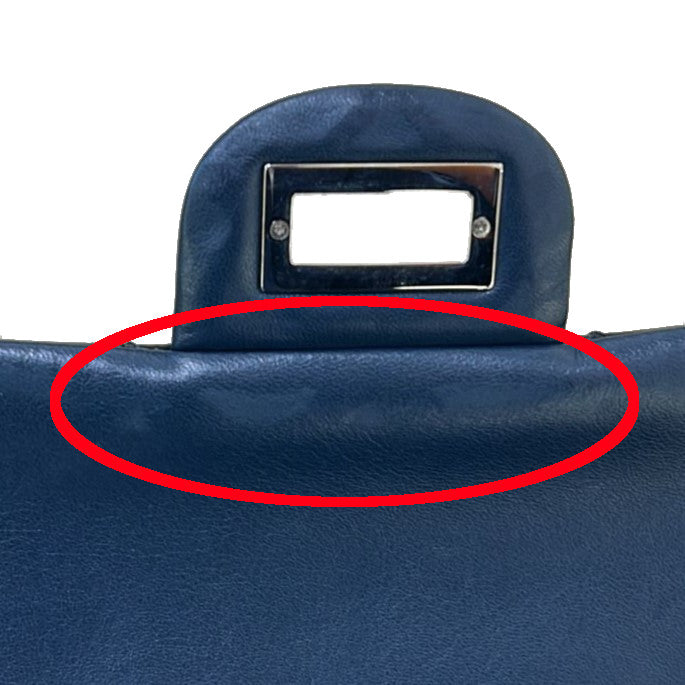 CHANEL 漆皮皮革2.55 Jumbo銀扣鏈帶肩背袋