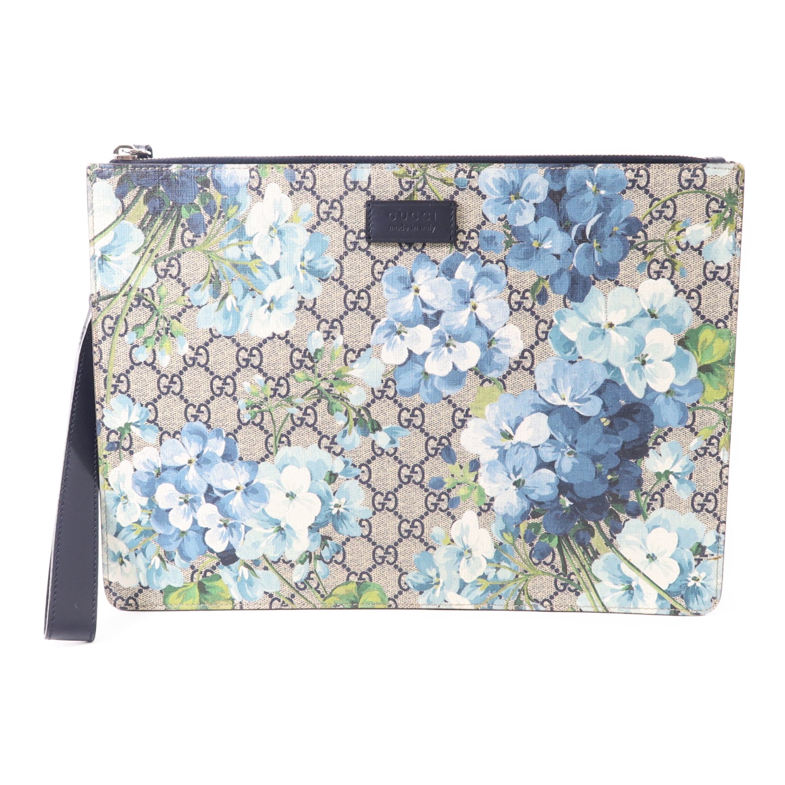GUCCI 塗層帆布Clutch Bag銀扣手拿包