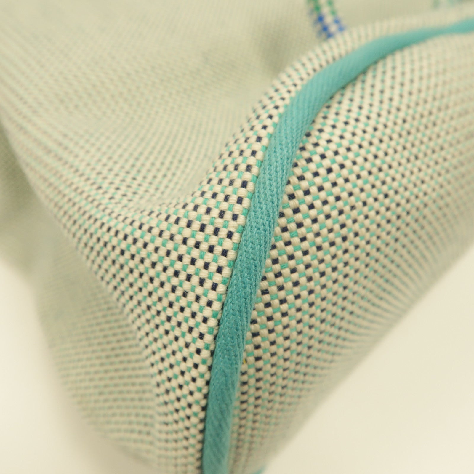 HERMES 布料Sac a dos Les Cabanes銀扣背包綠色
