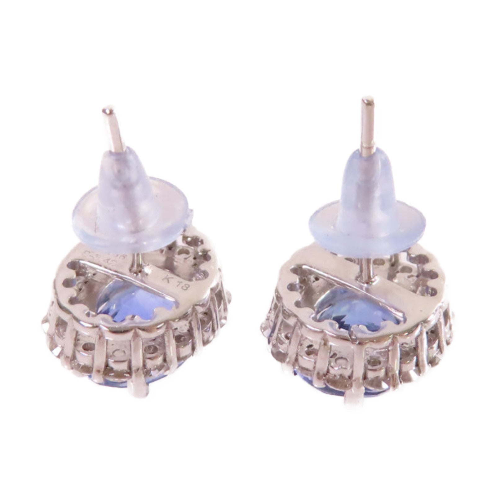 JEWELRY 【激減優惠】18K白金/3.42ct藍寶石/0.66ct鑽石Sapphire Earrings耳環