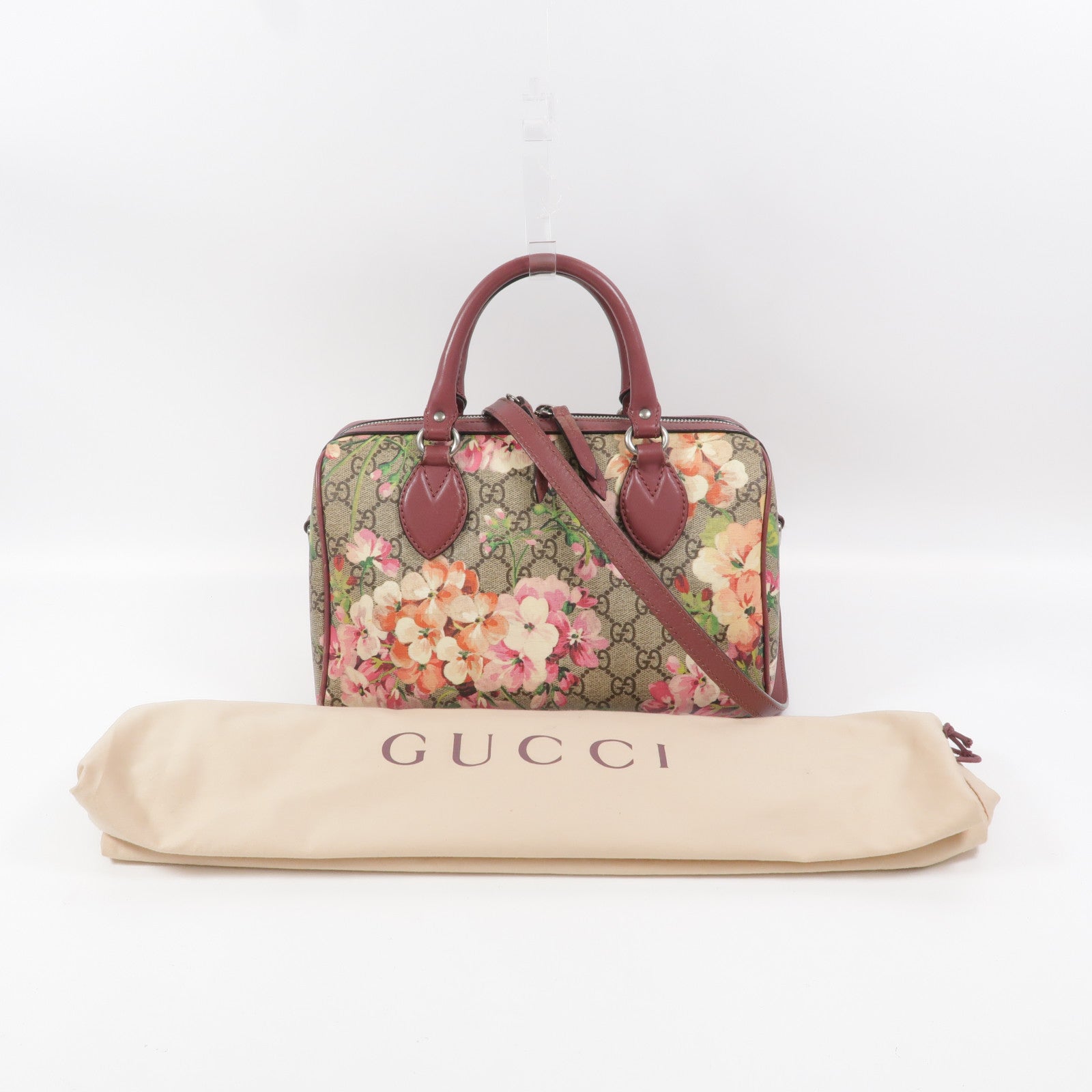 GUCCI 塗層帆布GG Supreme Blooms Boston Bag手挽肩背兩用袋