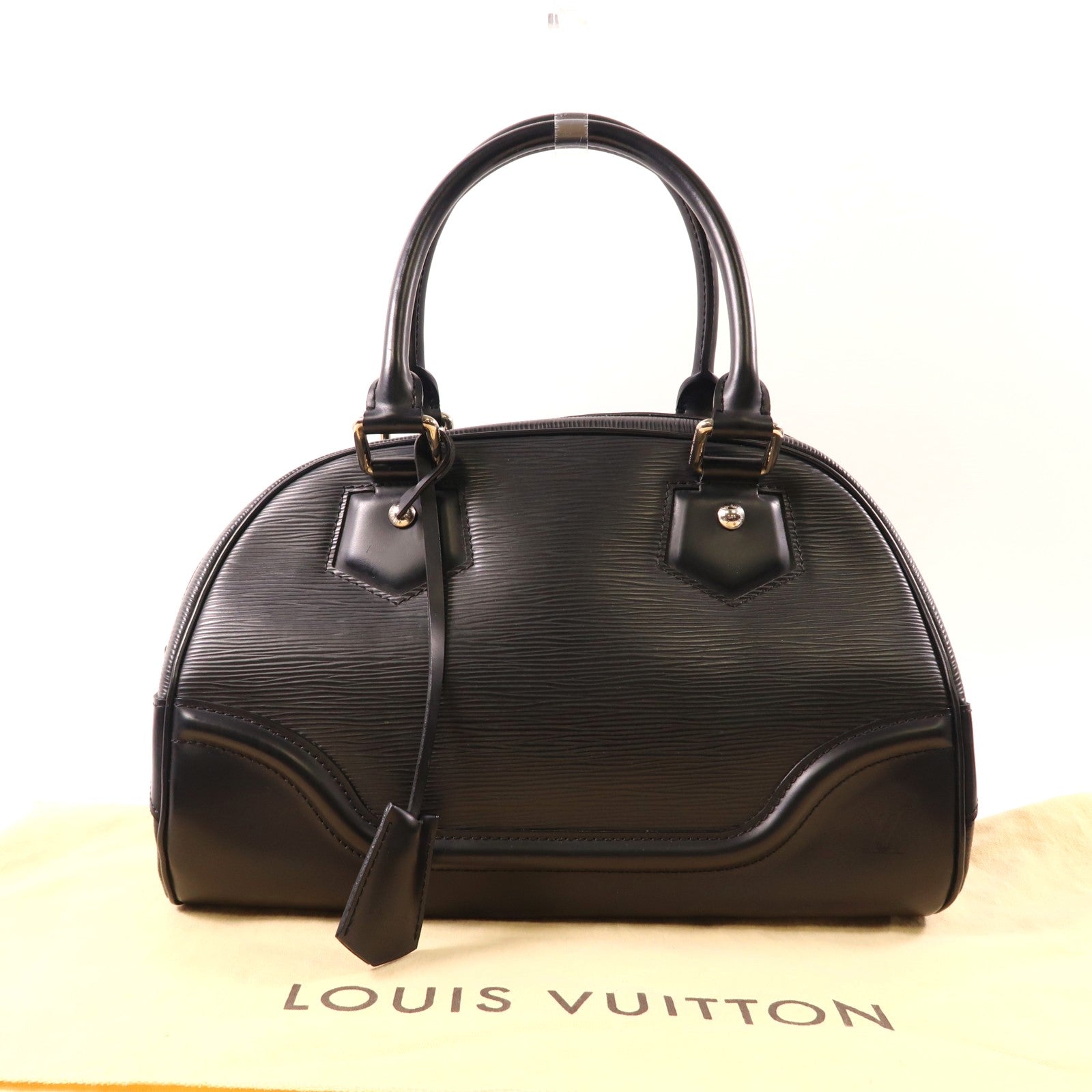 LOUIS VUITTON 【激減優惠】Epi Bowling Montaigne銀扣手挽袋黑色
