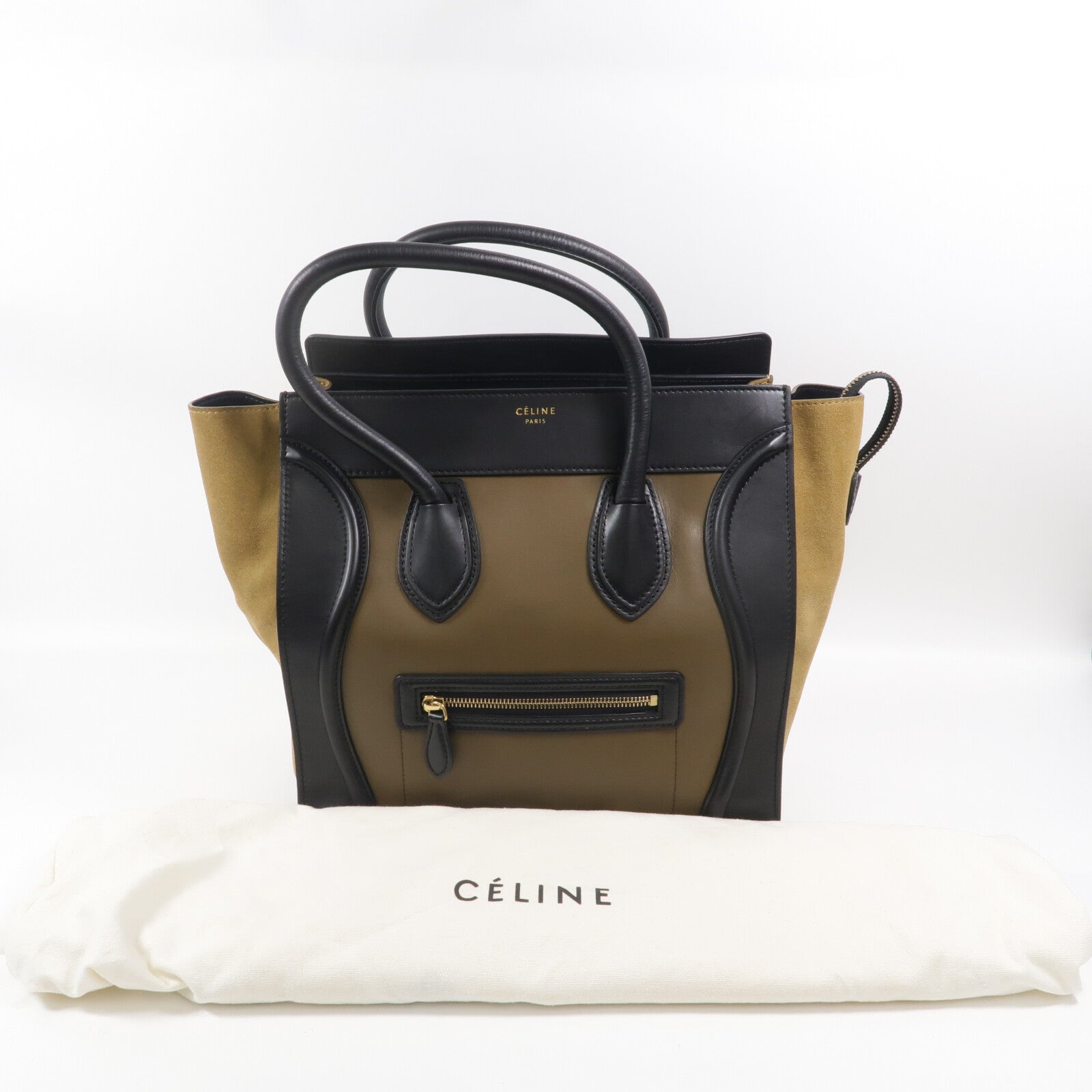 CELINE 牛皮皮革Mini Luggage手挽袋