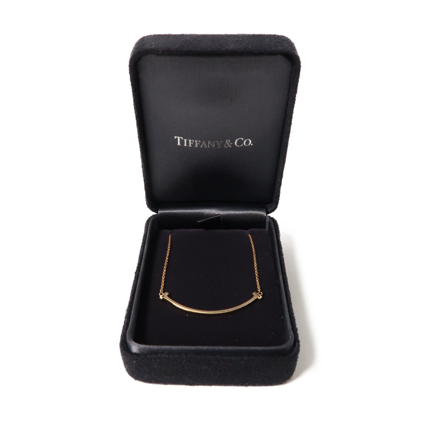 TIFFANY＆CO 18K玫瑰金T Smile Small Necklace項鍊玫瑰金色