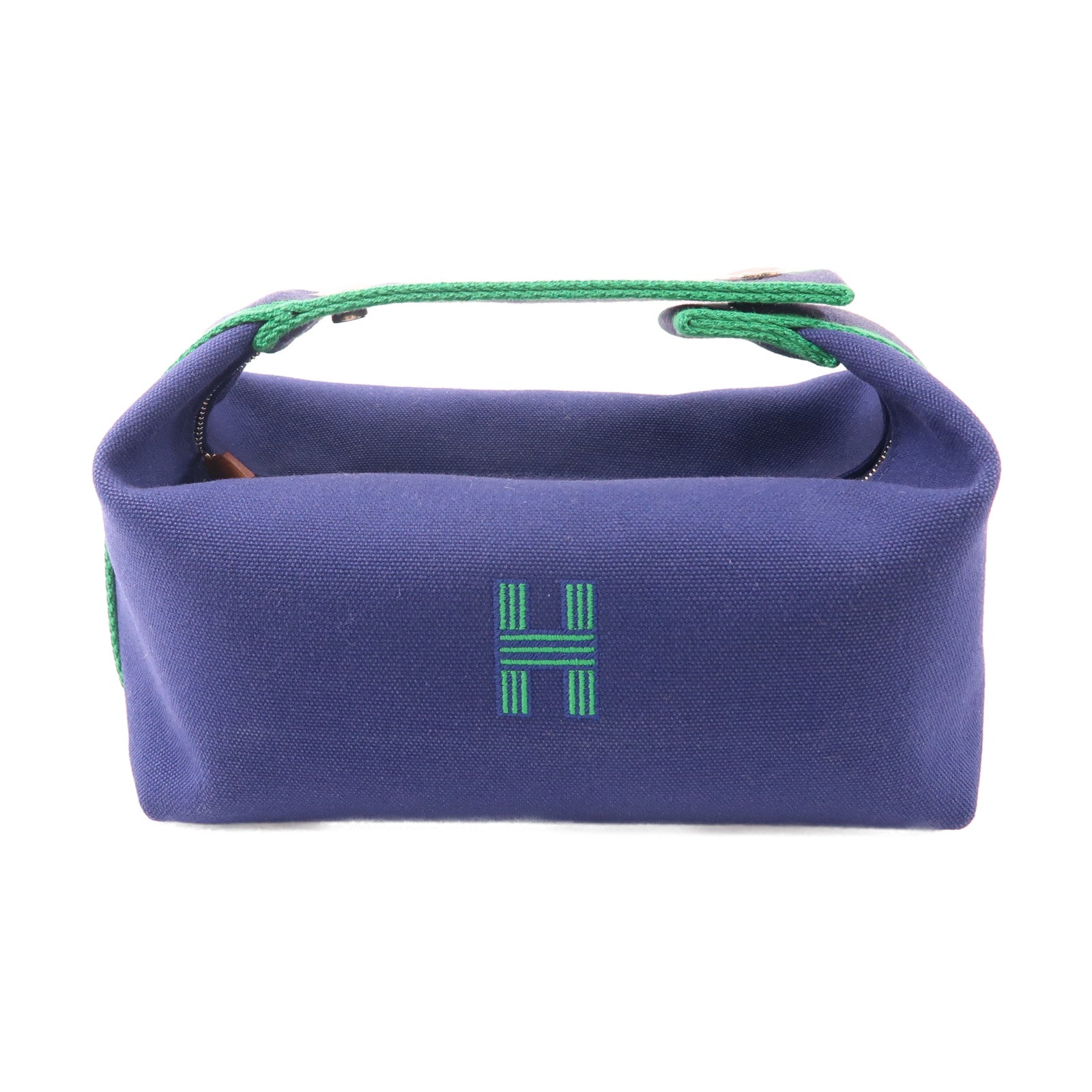 HERMES 帆布Bride A Brac PM銀扣手挽袋