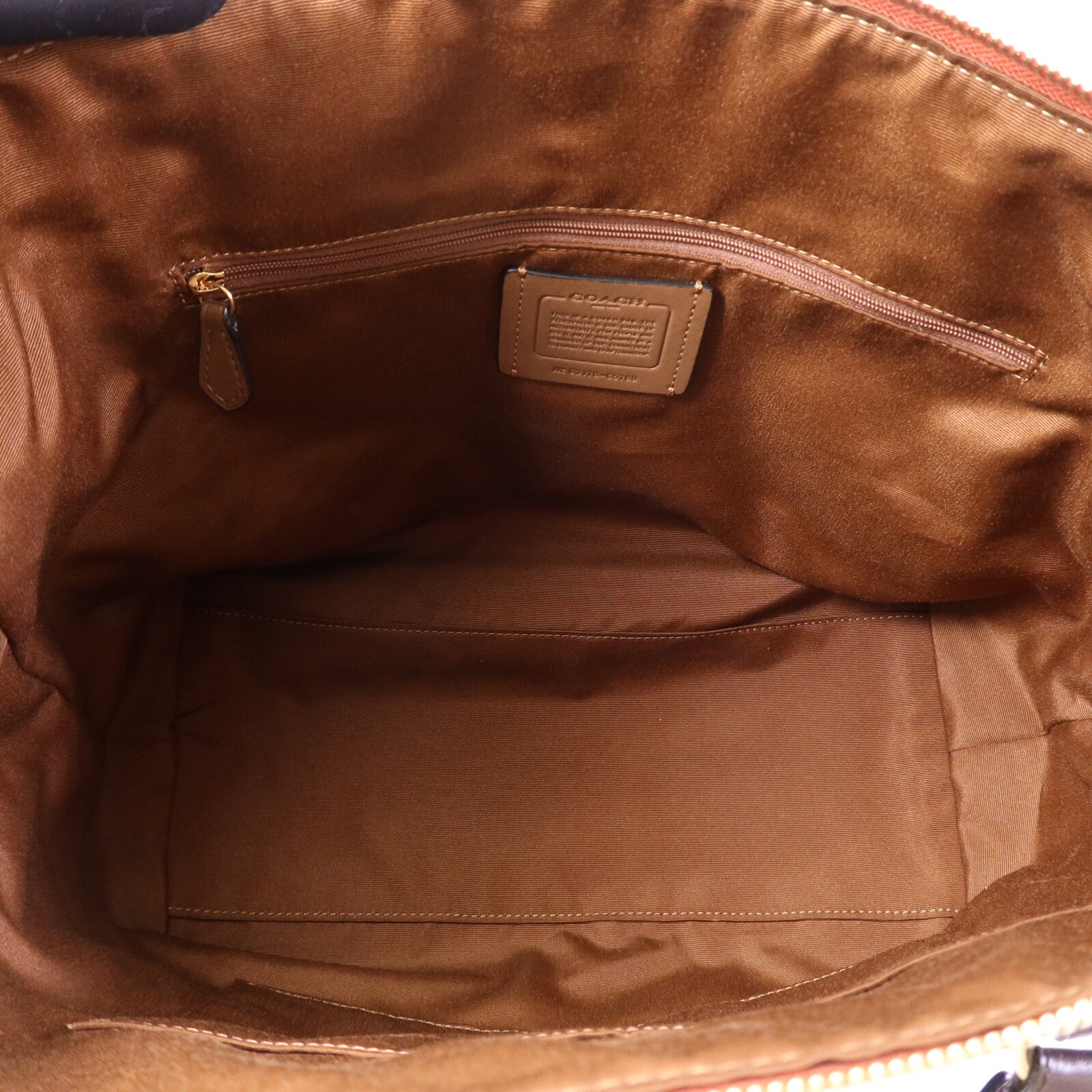 COACH 塗層帆布/麂皮皮革2 Way Shoulder Bag金扣手挽肩背兩用袋