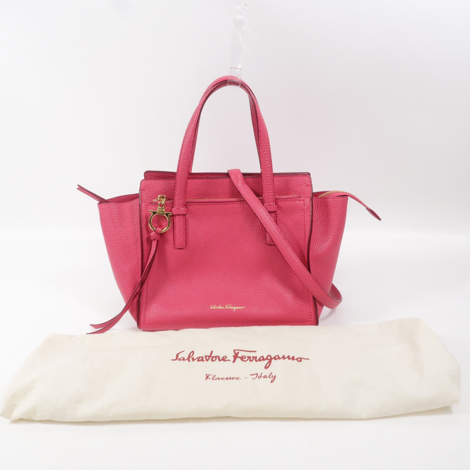 Salvatore Ferragamo 牛皮皮革2 Way Shoulder手挽肩背兩用袋