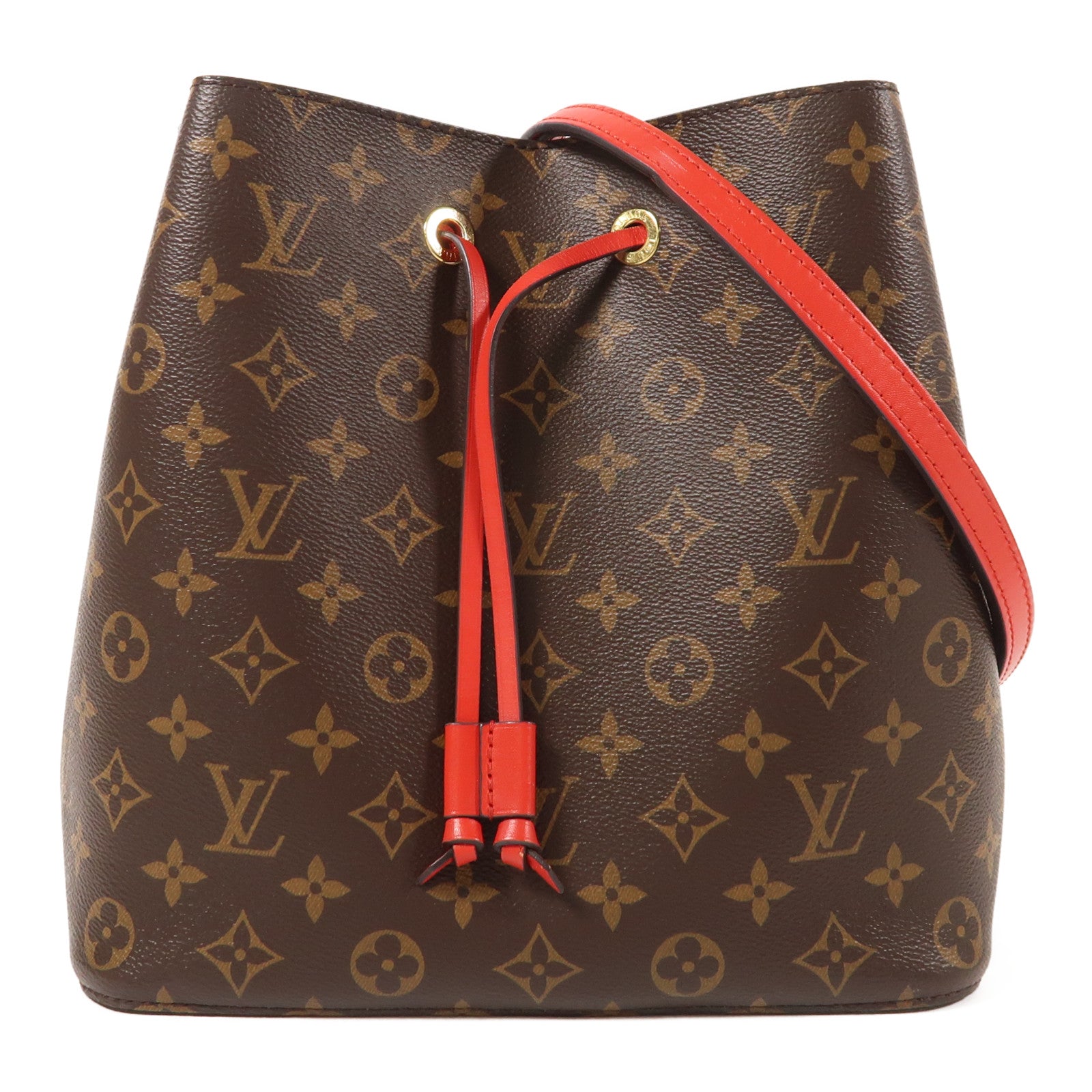 LOUIS VUITTON Monogram Neo Noe Bucket Bag金扣肩背袋Coquelicot