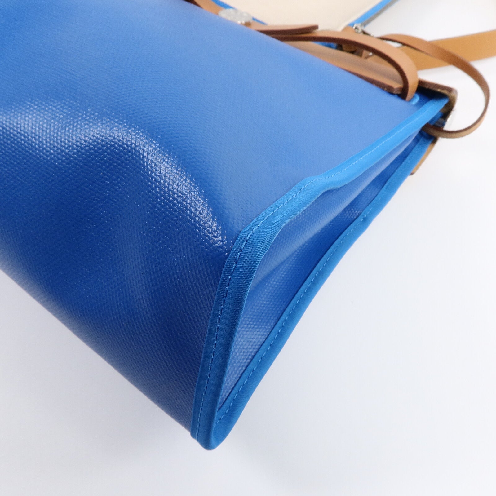 HERMES Toile Berline Herbag PM手挽肩背兩用袋Bleu Izmir