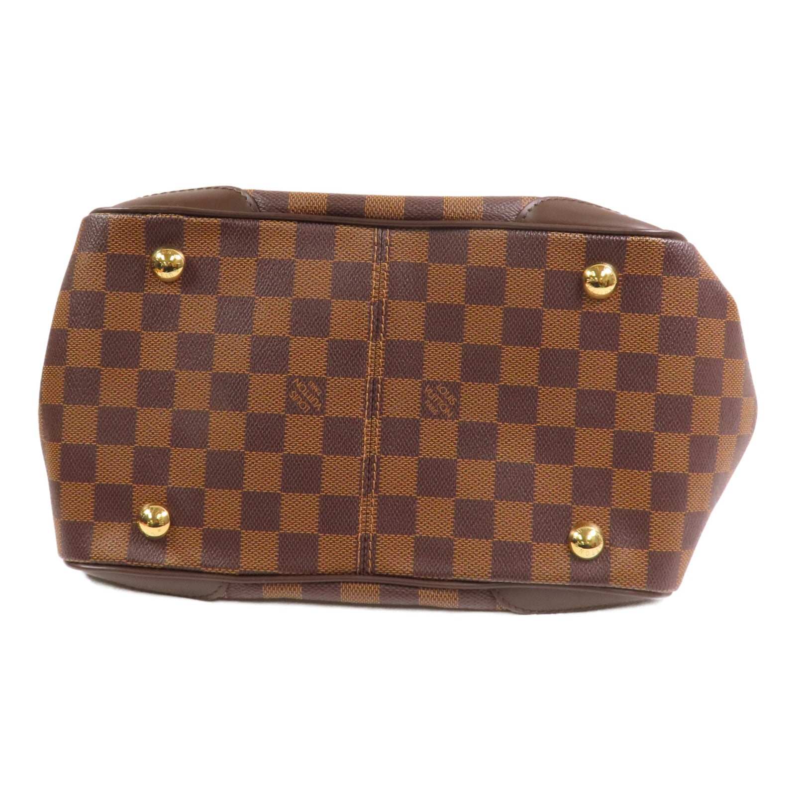 LOUIS VUITTON Damier Ebene Verona PM金扣手挽袋