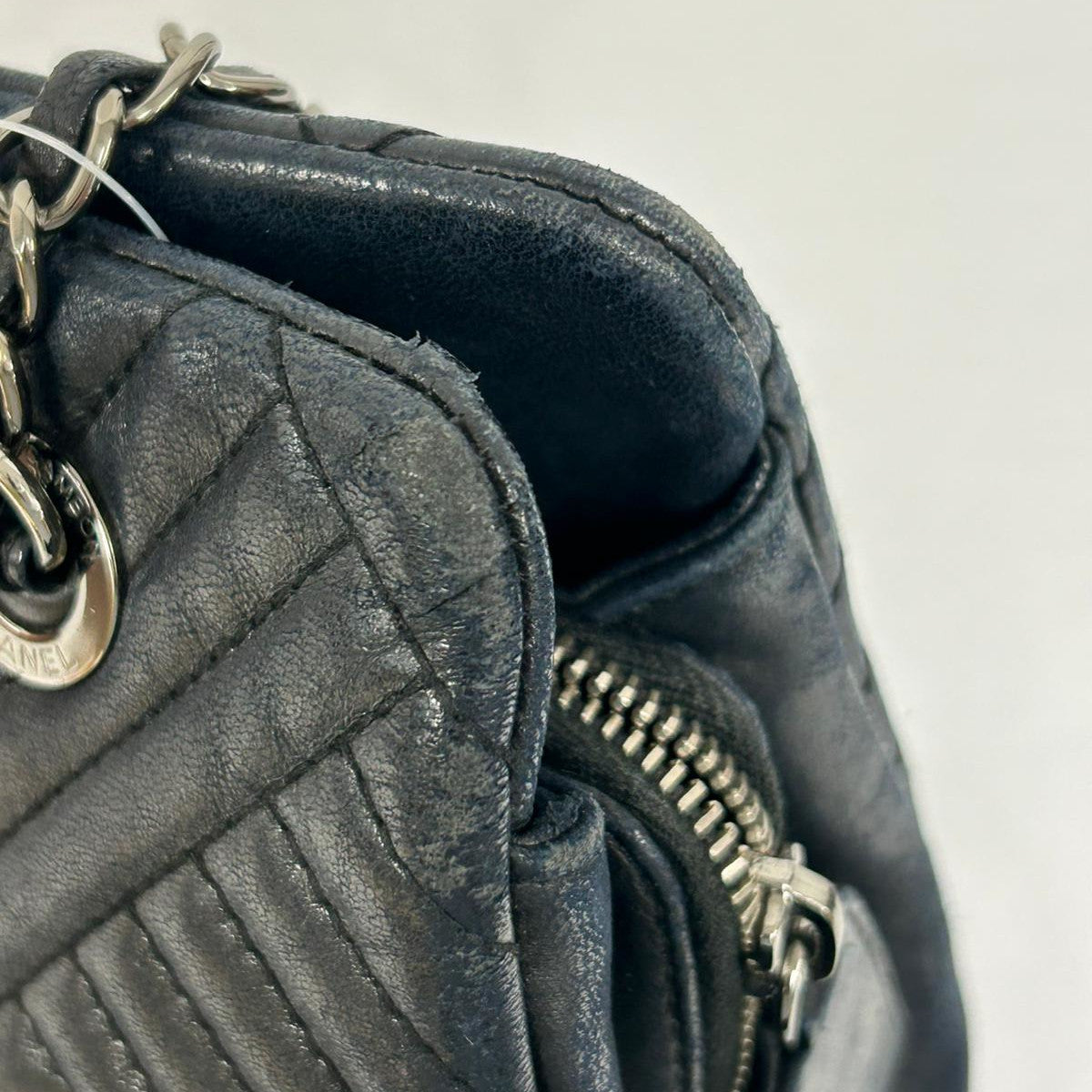 CHANEL CC SHW Chain Shoulder Bag Calfskin Leather
