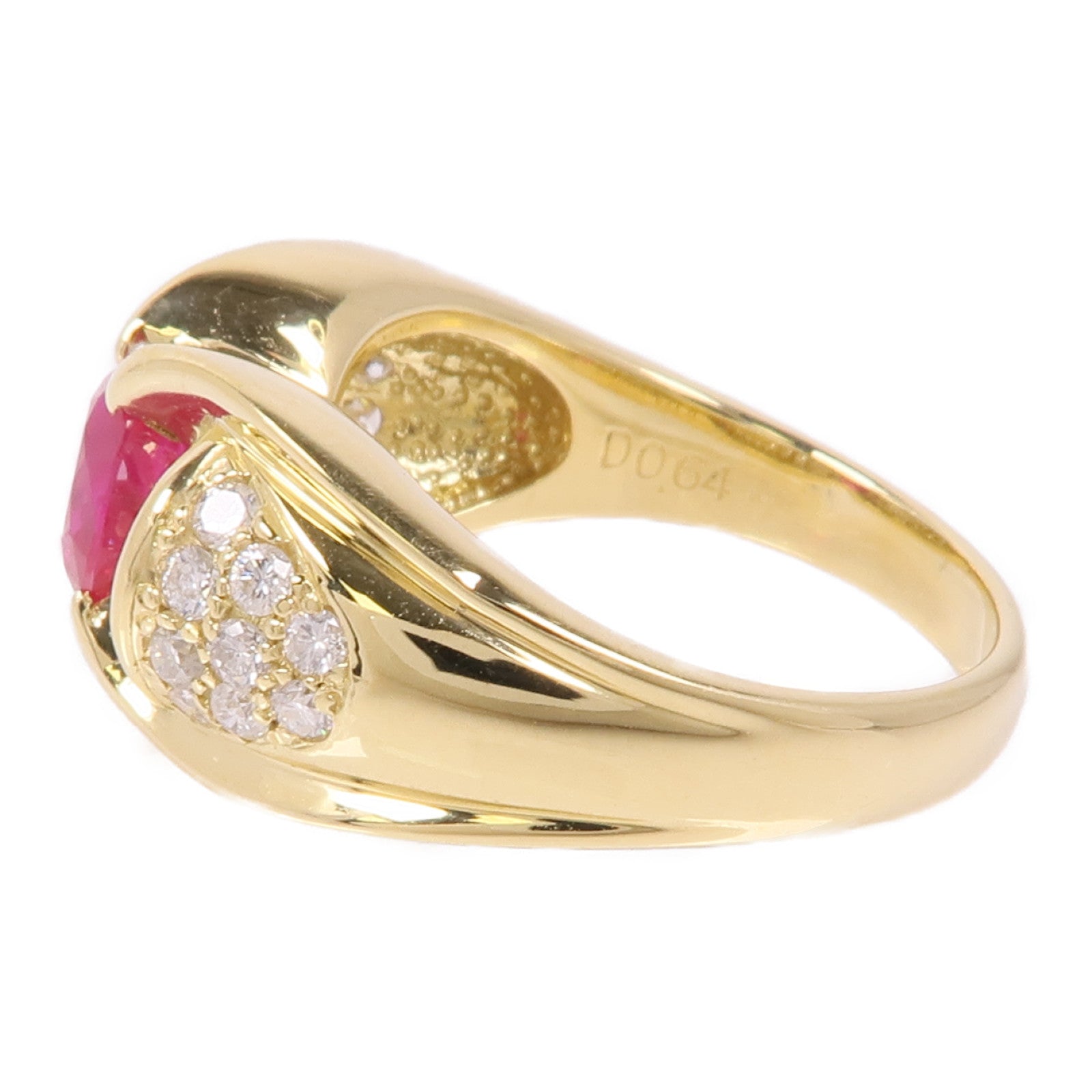 JEWELRY 18K黃金Ruby/Diamond Ring紅寶石/鑽石戒指US#6
