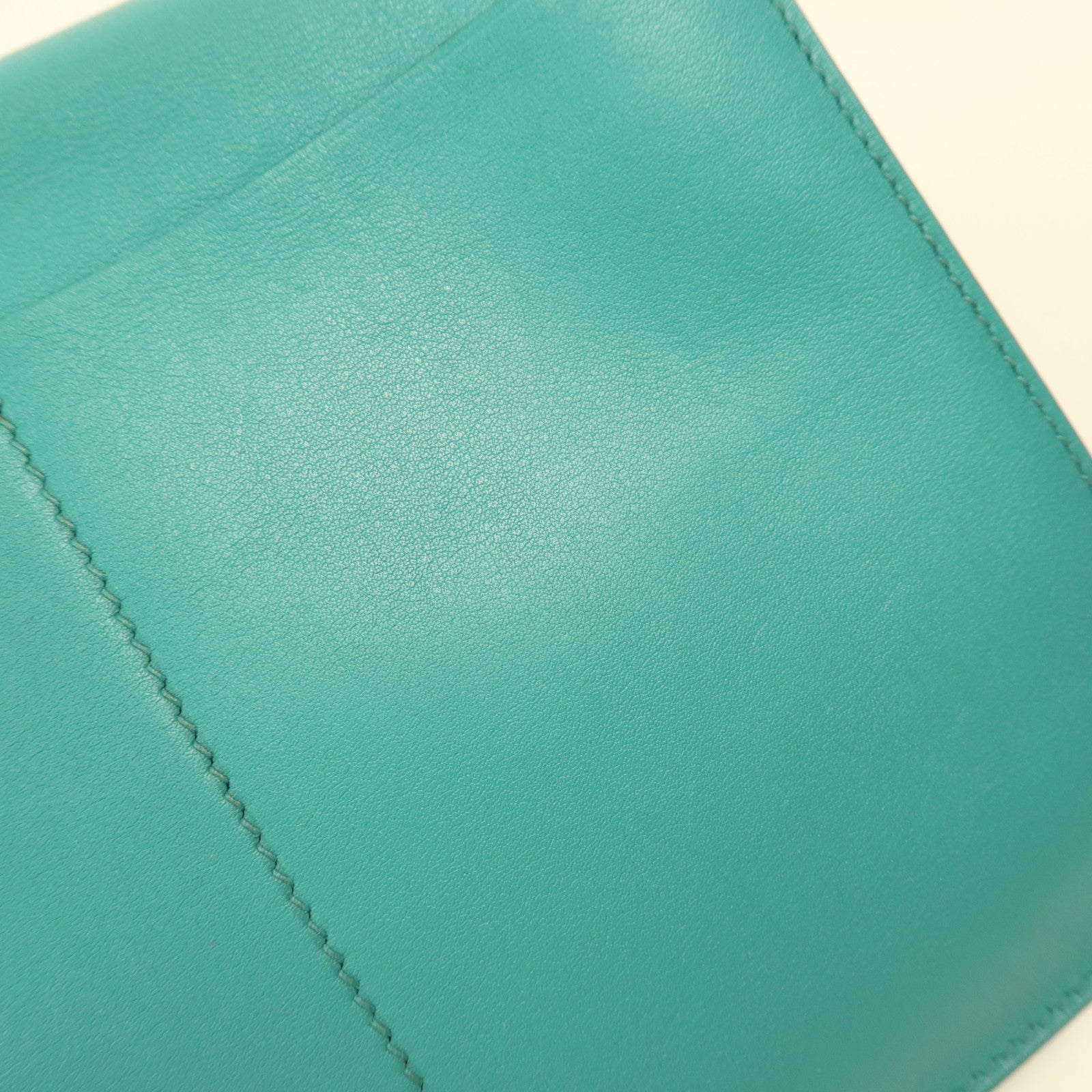 HERMES Swift皮革Halzan Mini銀扣鏈帶肩背袋Bleu Paon