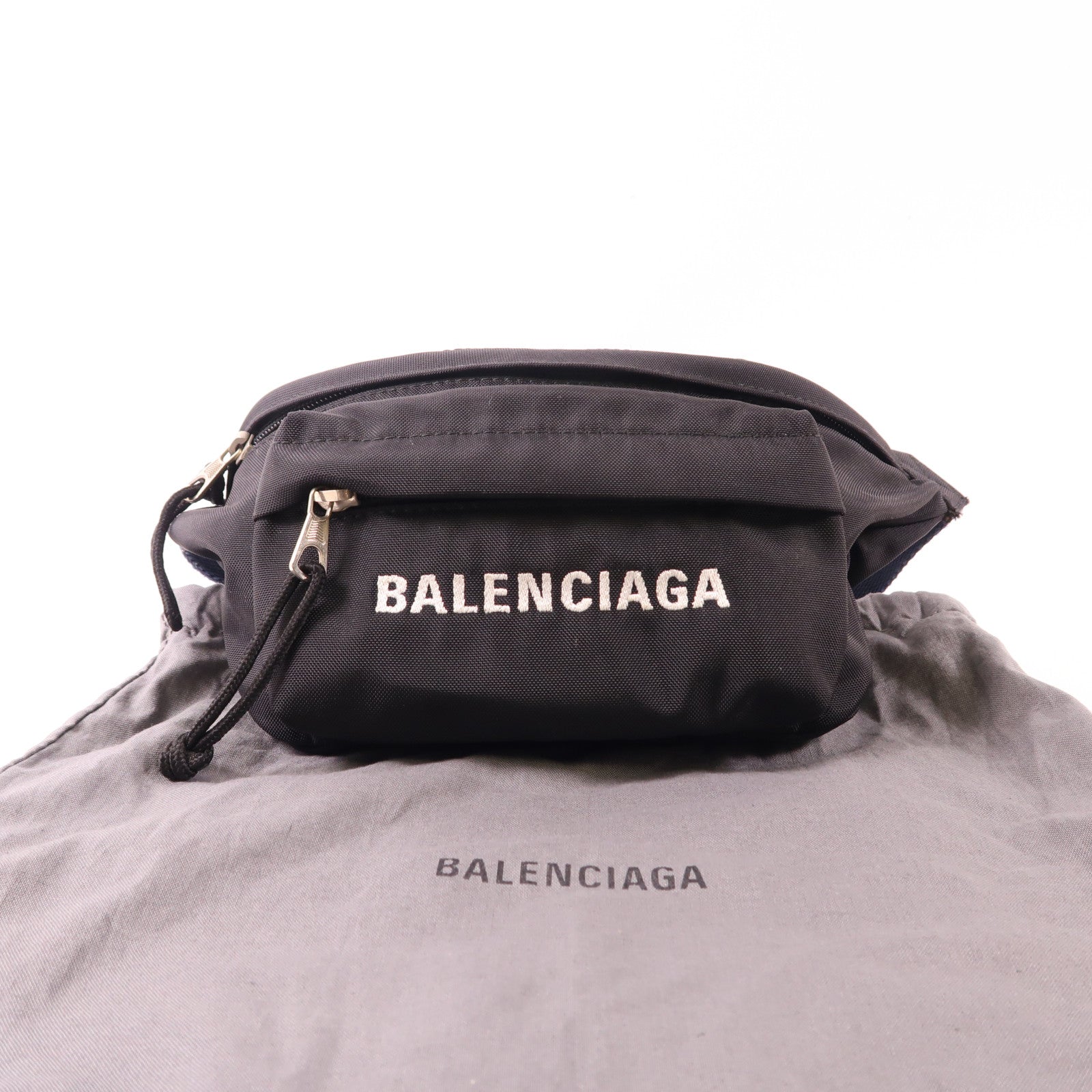 BALENCIAGA 尼龍Belt Bag銀扣腰包