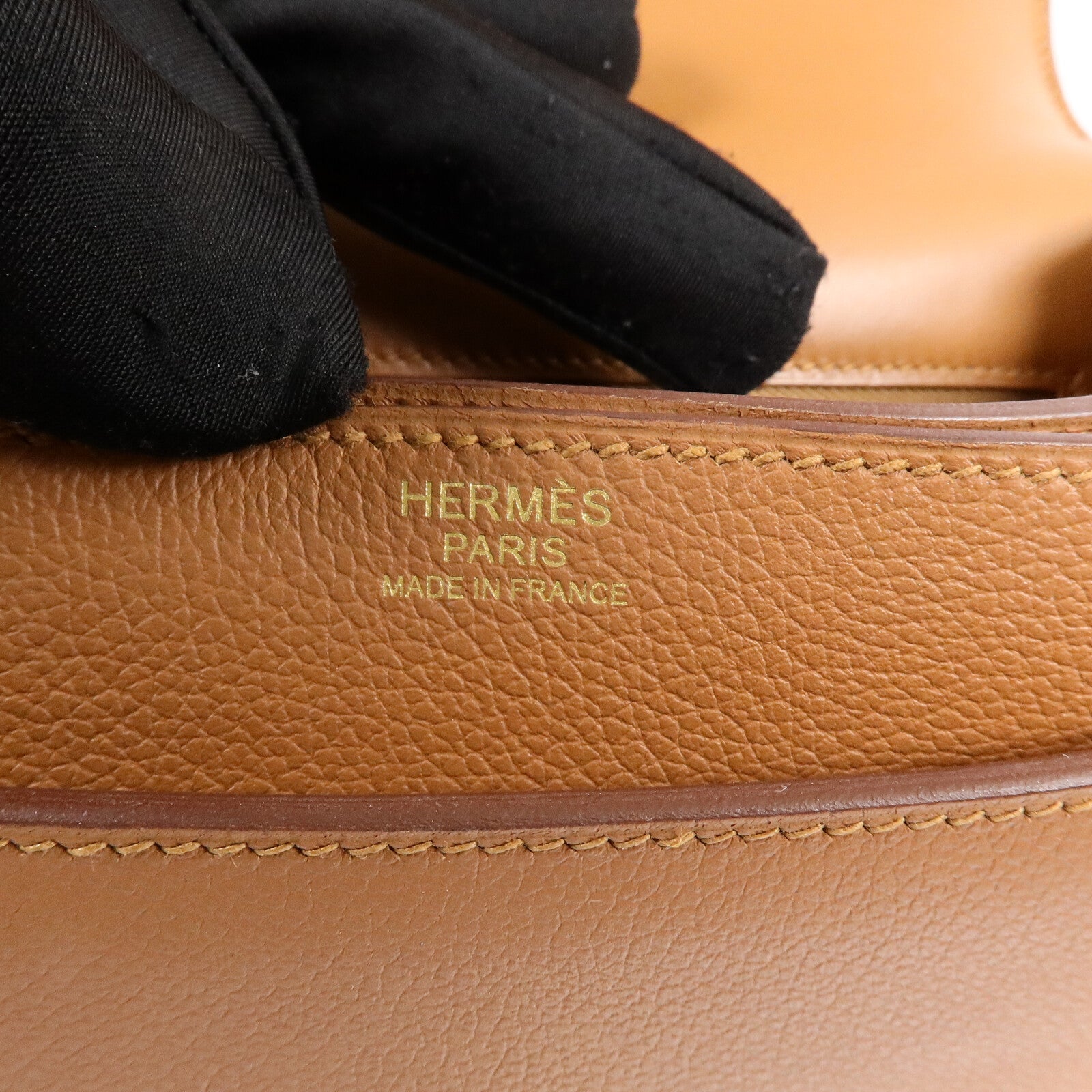 HERMES Evercolor皮革2002 肩背袋Gold
