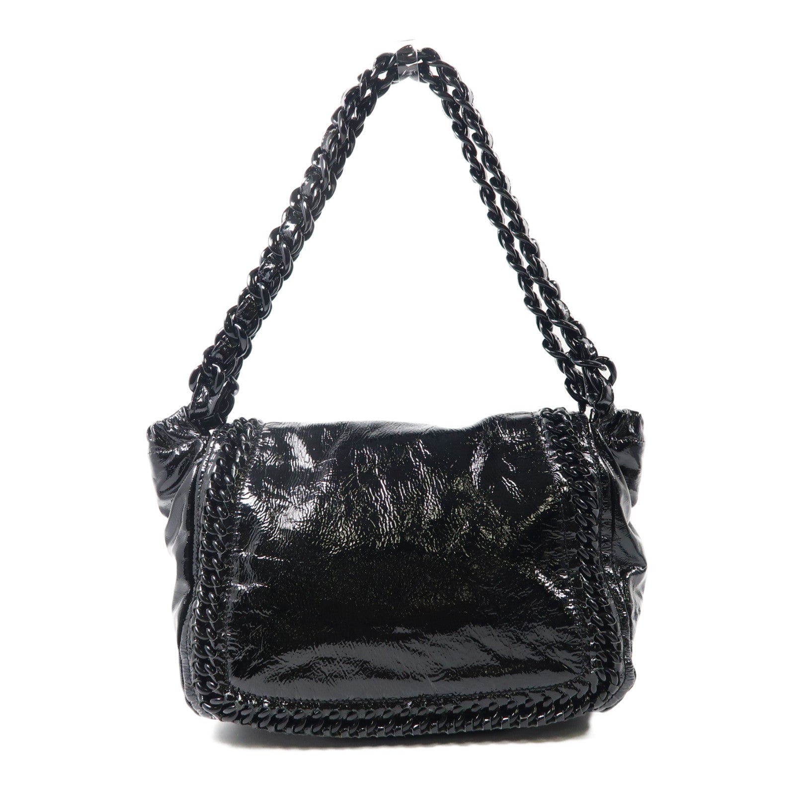 CHANEL 漆皮皮革Shoulder Bag肩背袋黑色