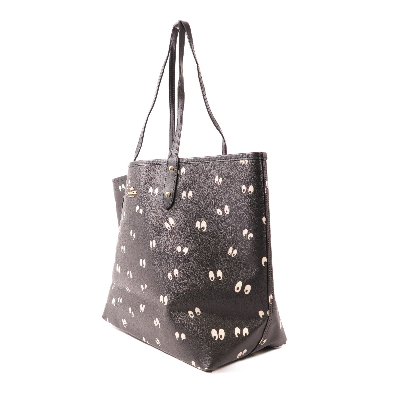 COACH 塗層帆布Shoulder Bag金扣肩背袋