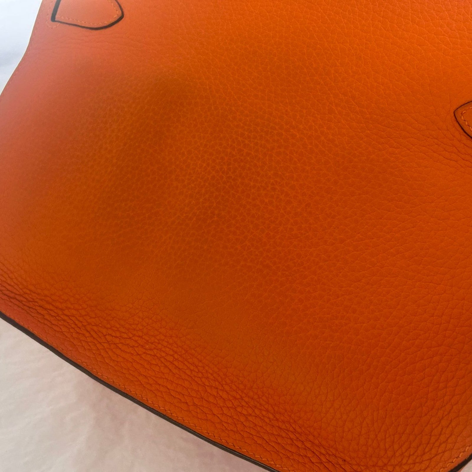 HERMES PHW Jypsiere 28 Shoulder Bag Taurillon Clemence Leather Orange