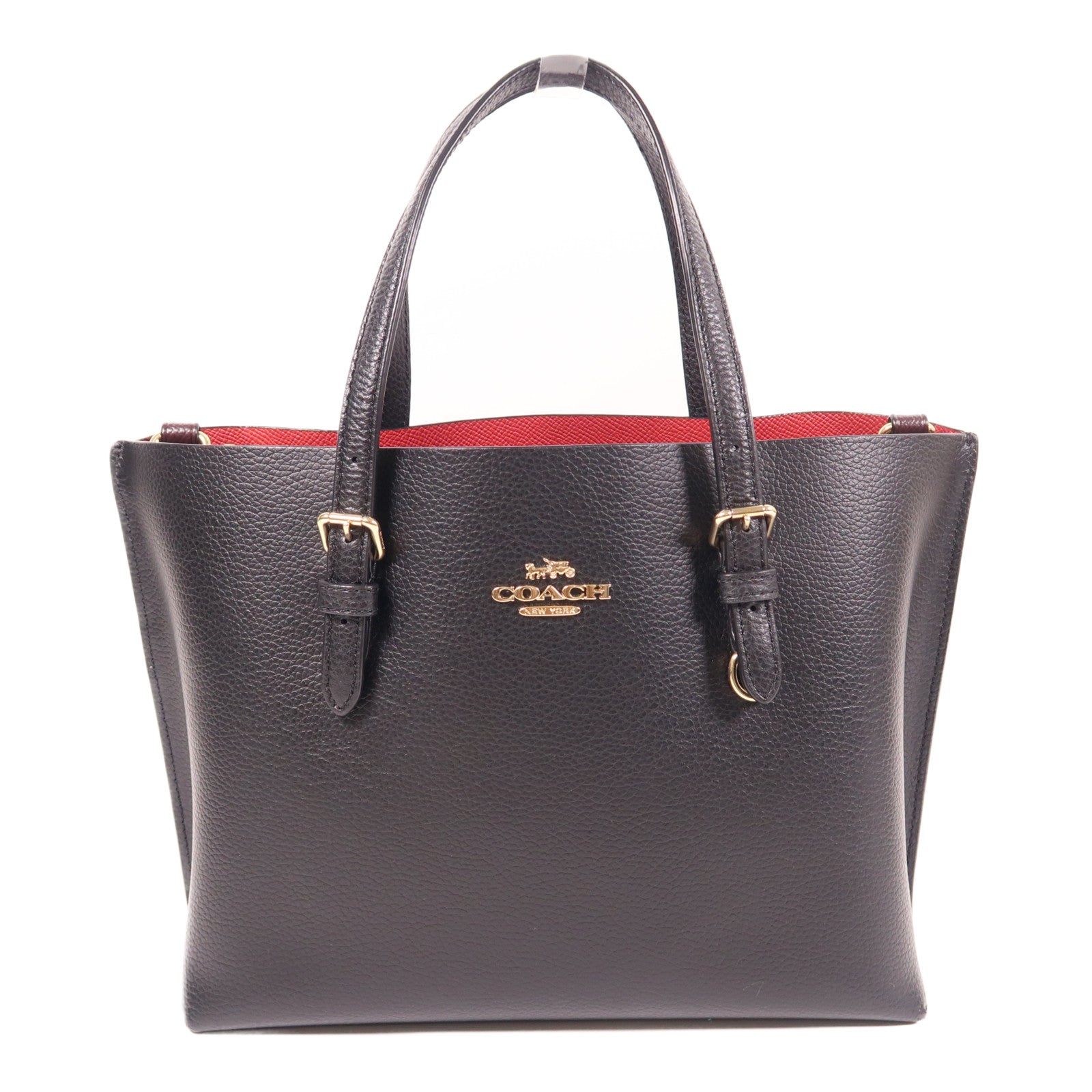 COACH 皮革2 Way Shoulder Bag金扣手挽肩背兩用袋黑色
