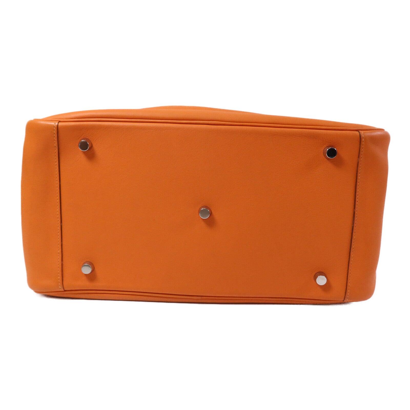 HERMES Swift皮革Lindy 34銀扣手挽肩背兩用袋Orange