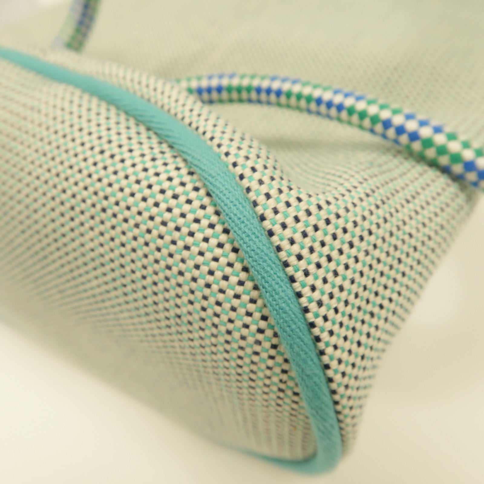 HERMES 布料Sac a dos Les Cabanes銀扣背包綠色