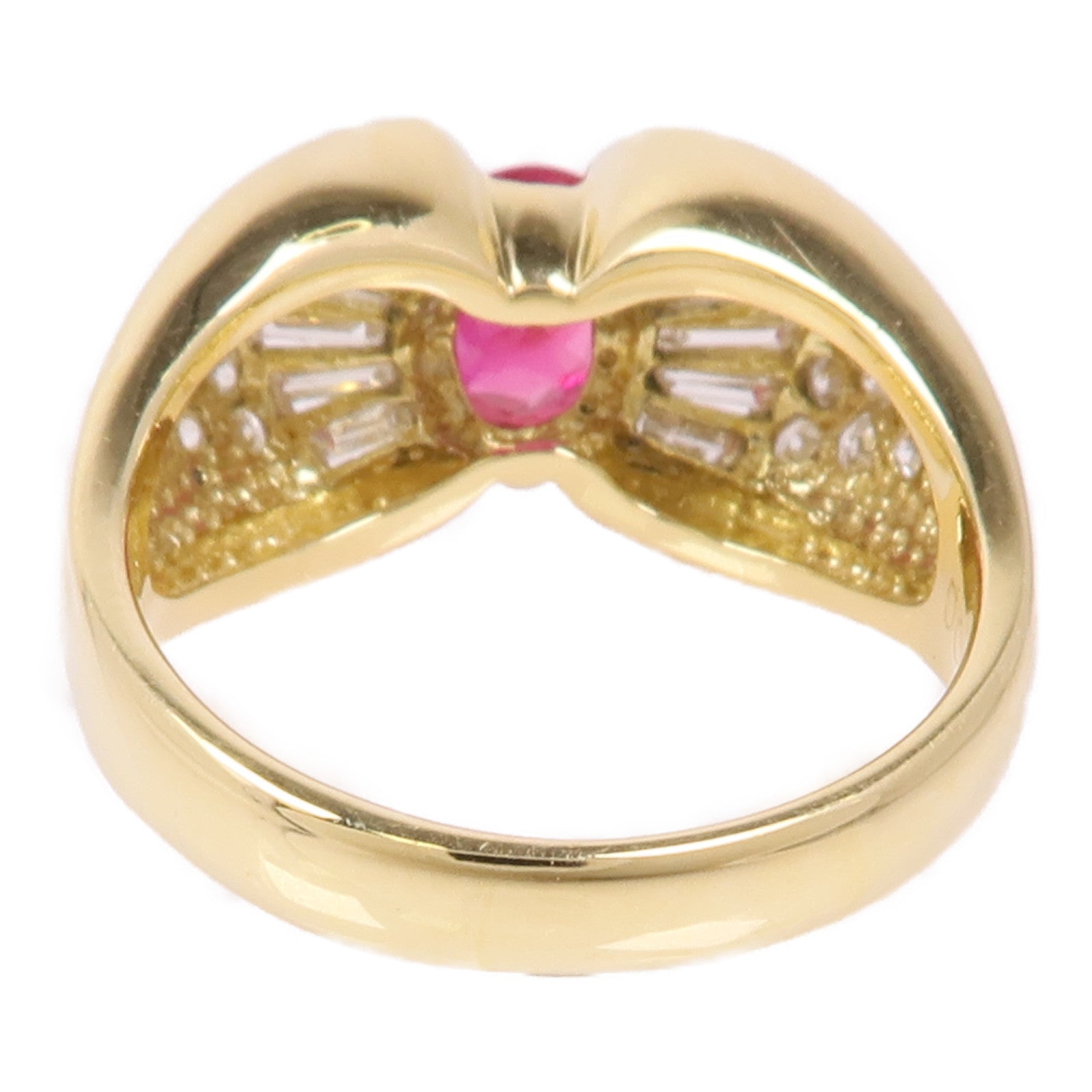 JEWELRY Ruby Diamond Ring 18K Yellow Gold US#6