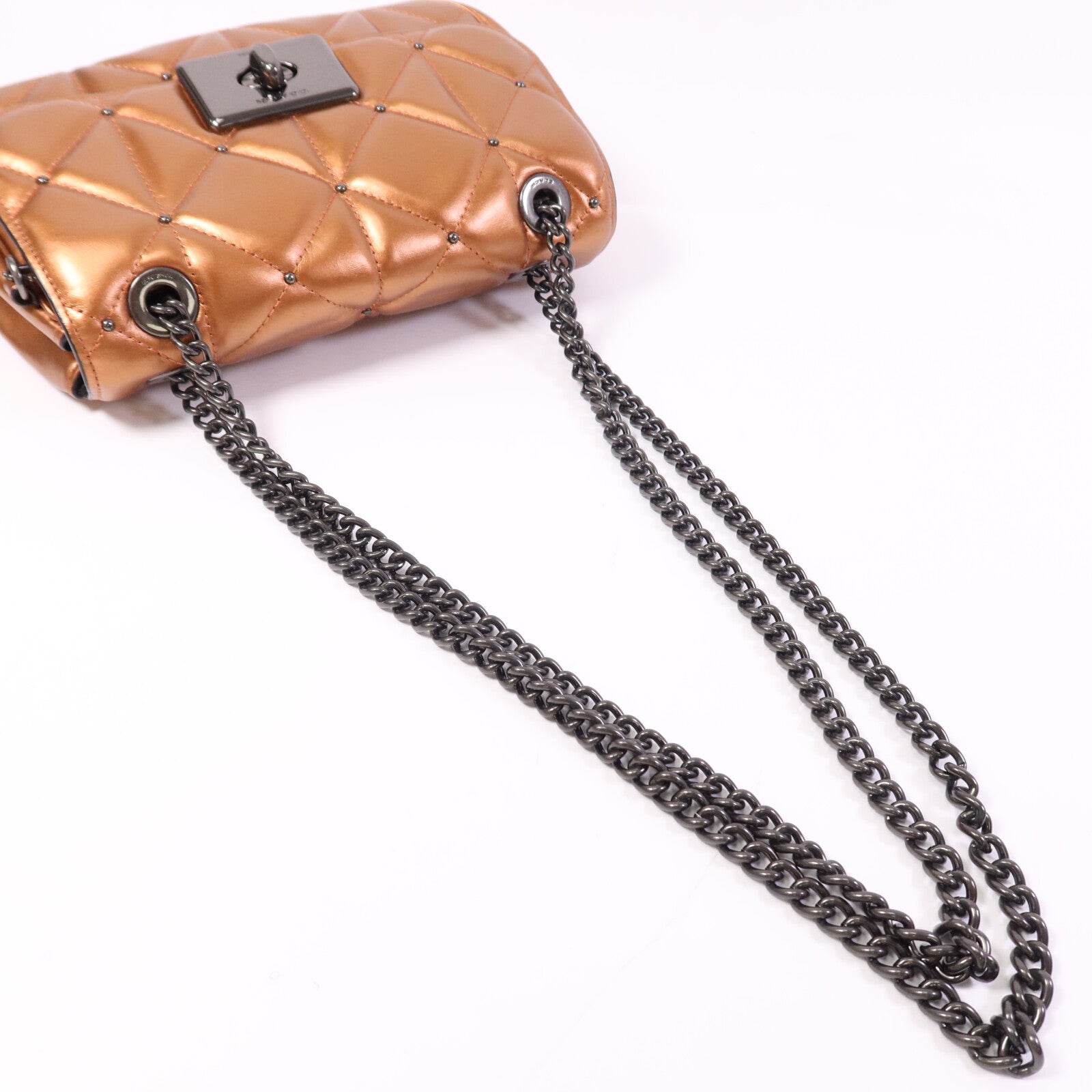 COACH 牛皮皮革Chain Shoulder鏈帶肩背袋