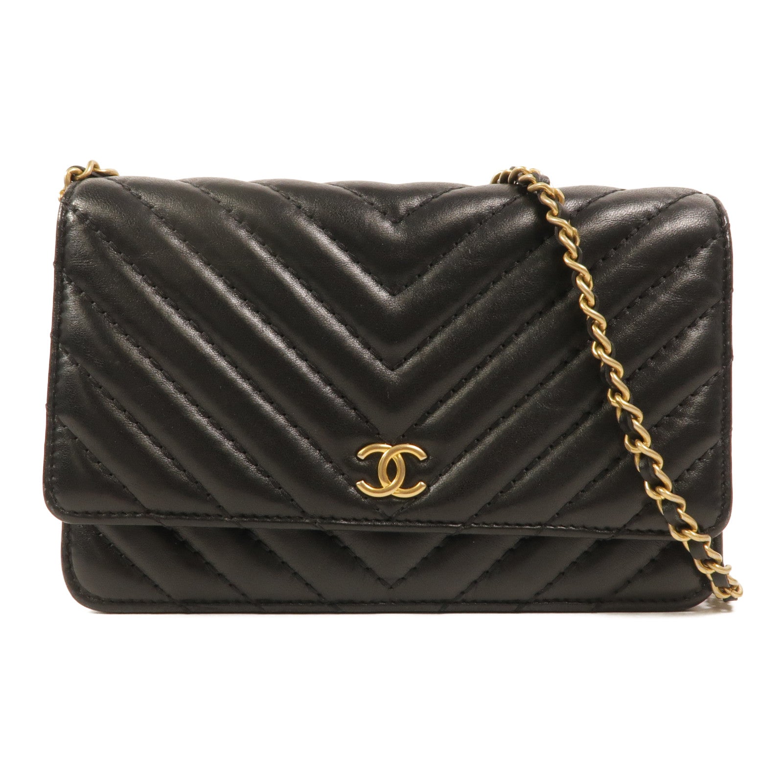 CHANEL 羊皮皮革Wallet On Chain鏈帶肩背袋