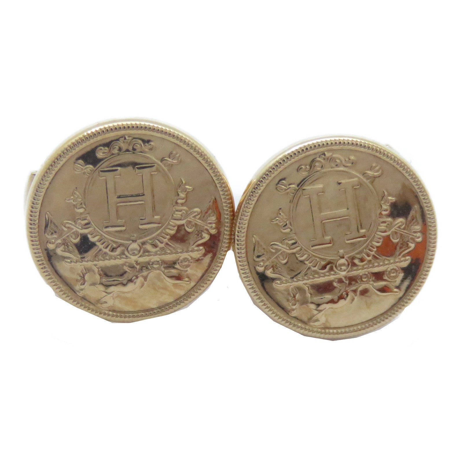 HERMES 18K玫瑰金Ex-Libris Earrings耳環