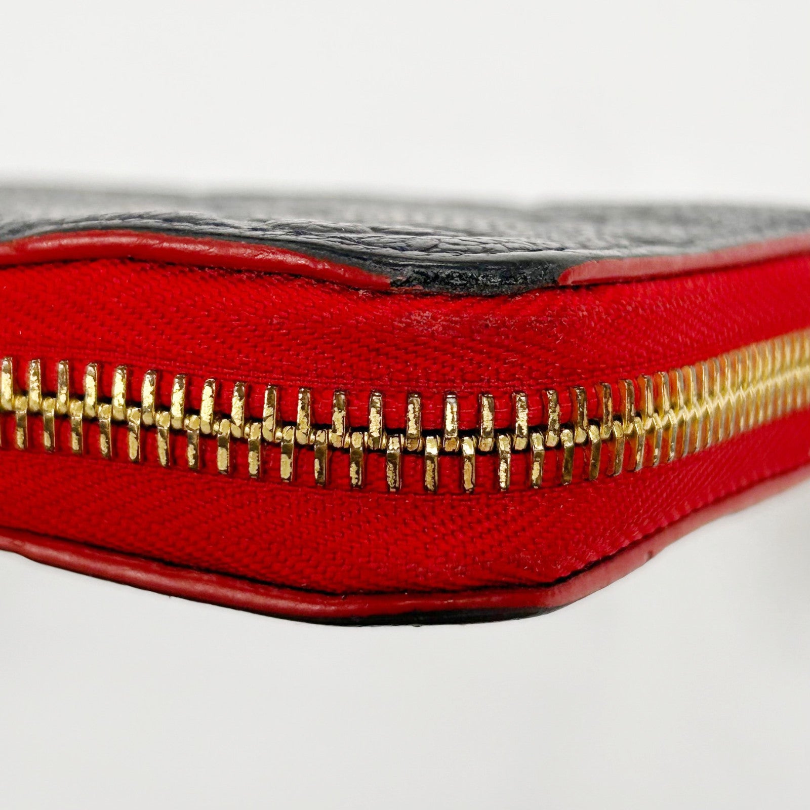LOUIS VUITTON **【激減優惠】Monogram Empreinte Long Wallet金扣長錢包深藍色/紅色