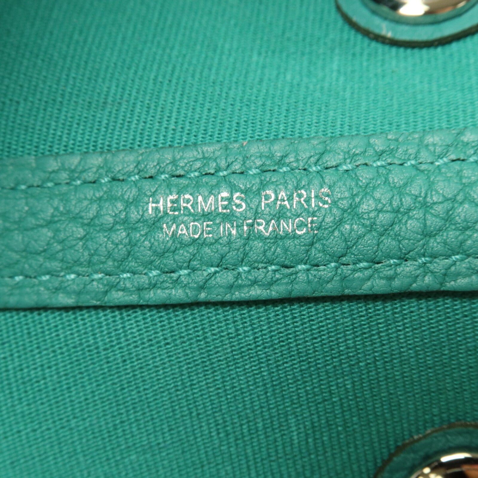 HERMES 帆布Garden Party TPM手挽袋Vert Jade