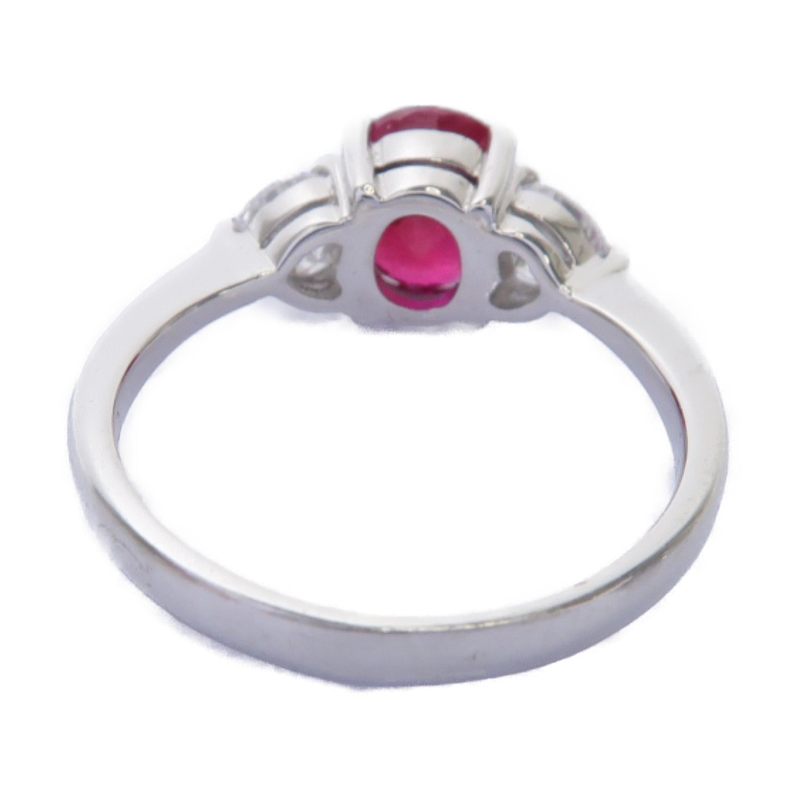 JEWELRY 18K白金Ruby/Diamond Ring 1.51ct紅寶石/0.47ct鑽石戒指US#6