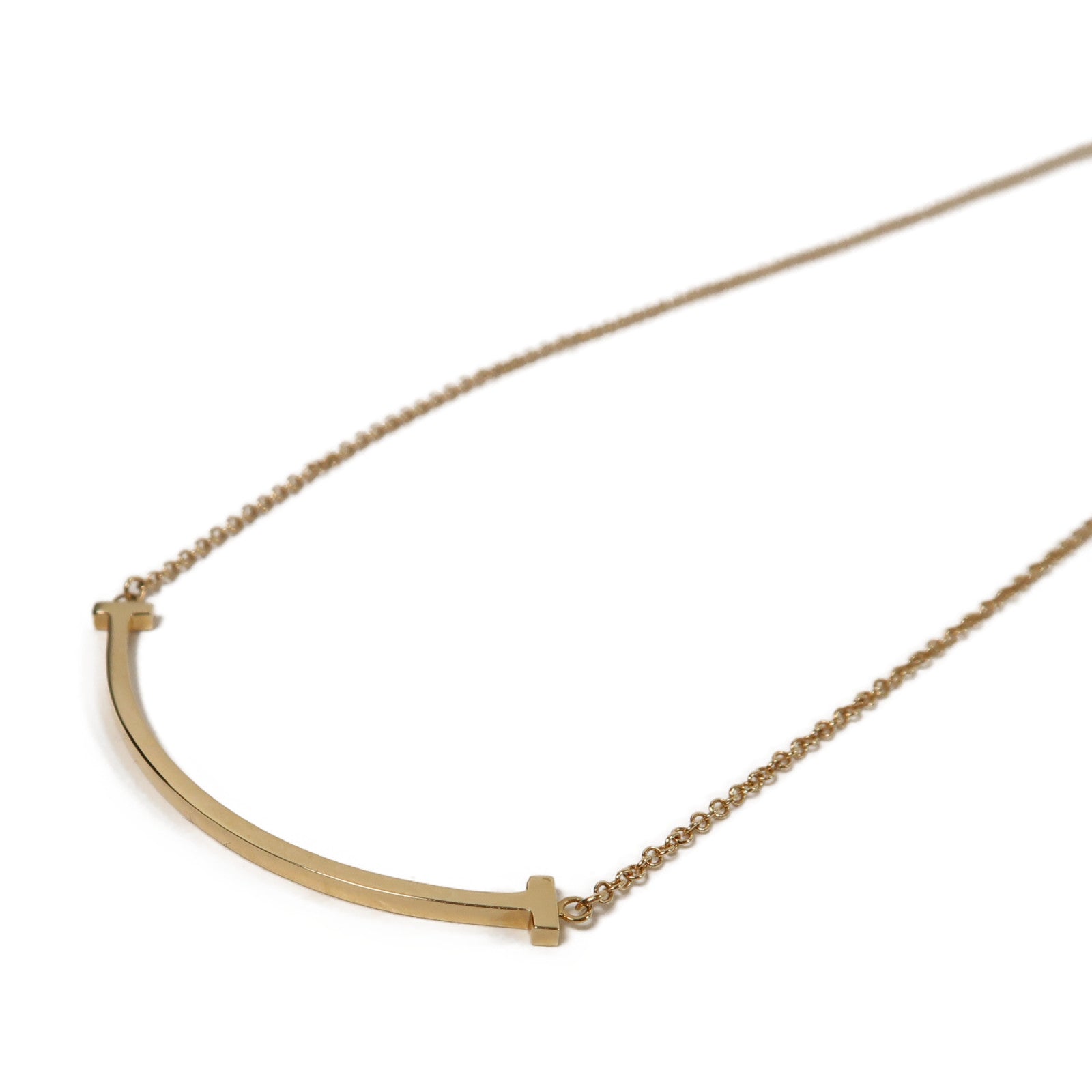 TIFFANY＆CO 18K玫瑰金T Smile Small Necklace項鍊玫瑰金色