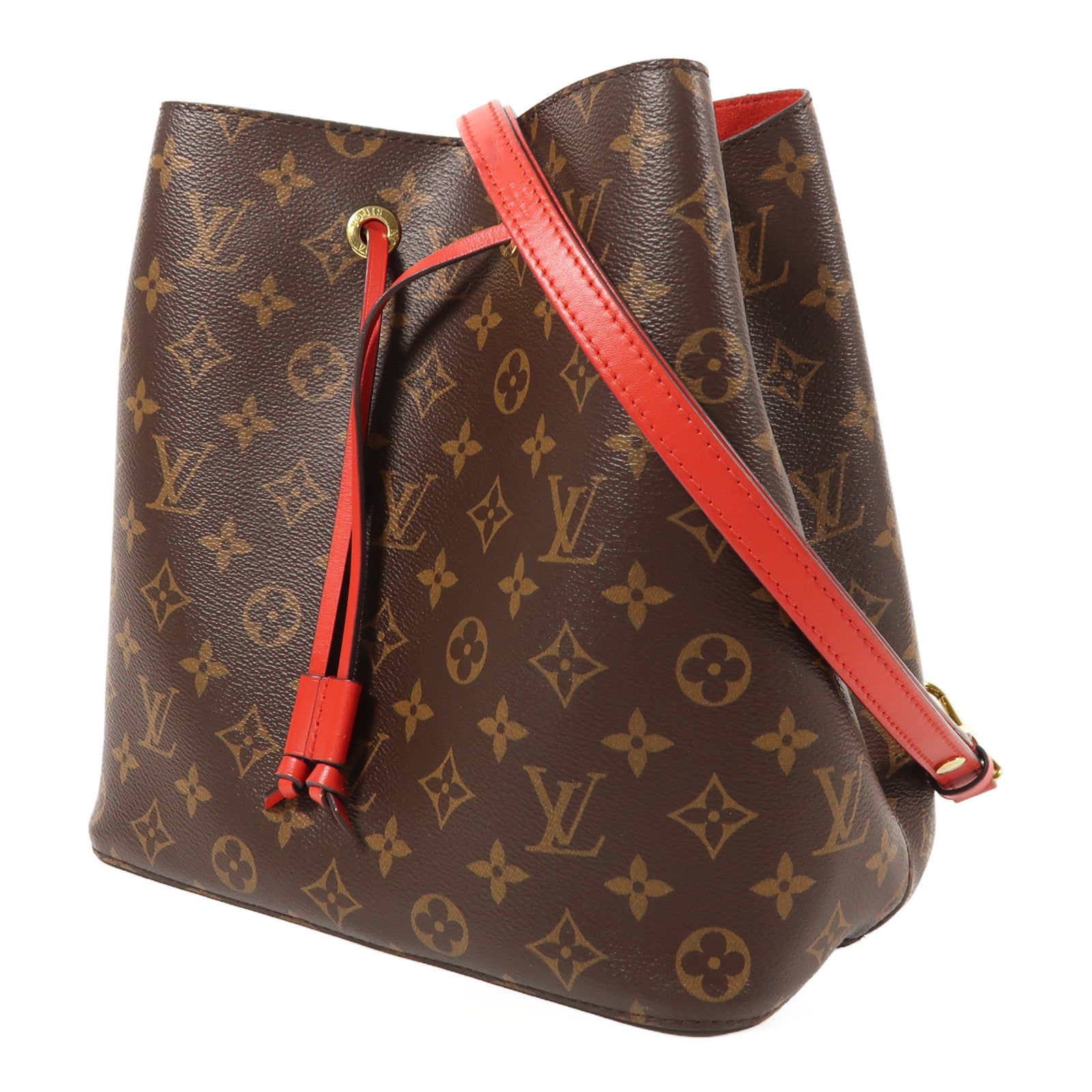 LOUIS VUITTON Monogram Neo Noe Bucket Bag金扣肩背袋Coquelicot
