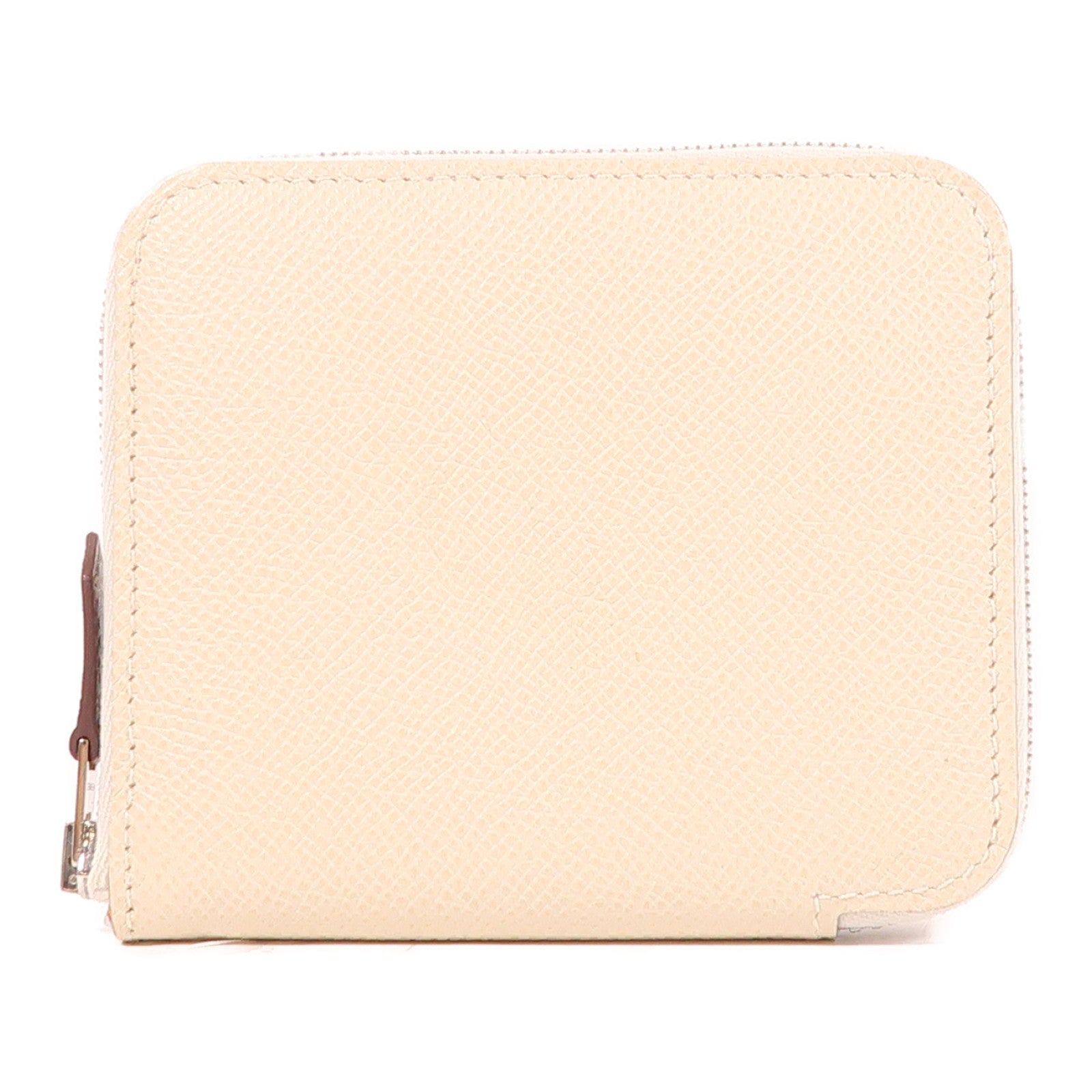 HERMES PHW Silk In Compact Wallet Veau Epsom Leather White