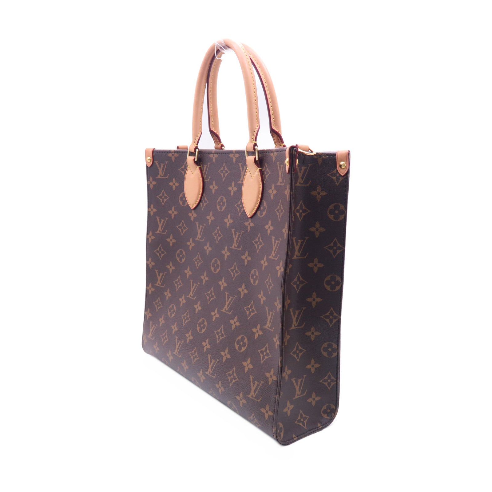 LOUIS VUITTON 【激減優惠】Monogram Sac Plat PM金扣手挽肩背兩用袋啡色