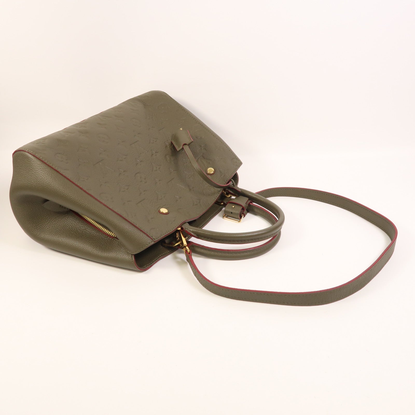 LOUIS VUITTON Monogram Empreinte Montaigne MM金扣手挽肩背兩用袋