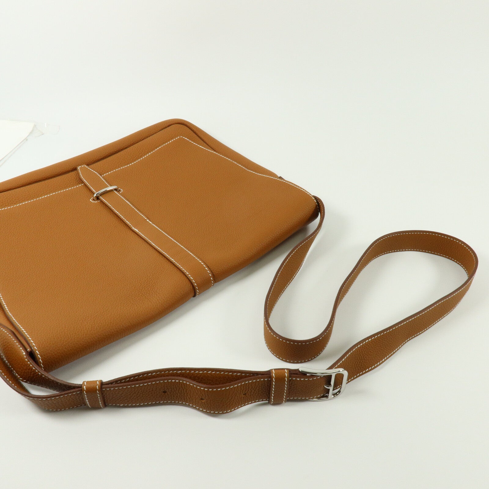 HERMES Togo皮革Steve Light Junior肩背袋Gold