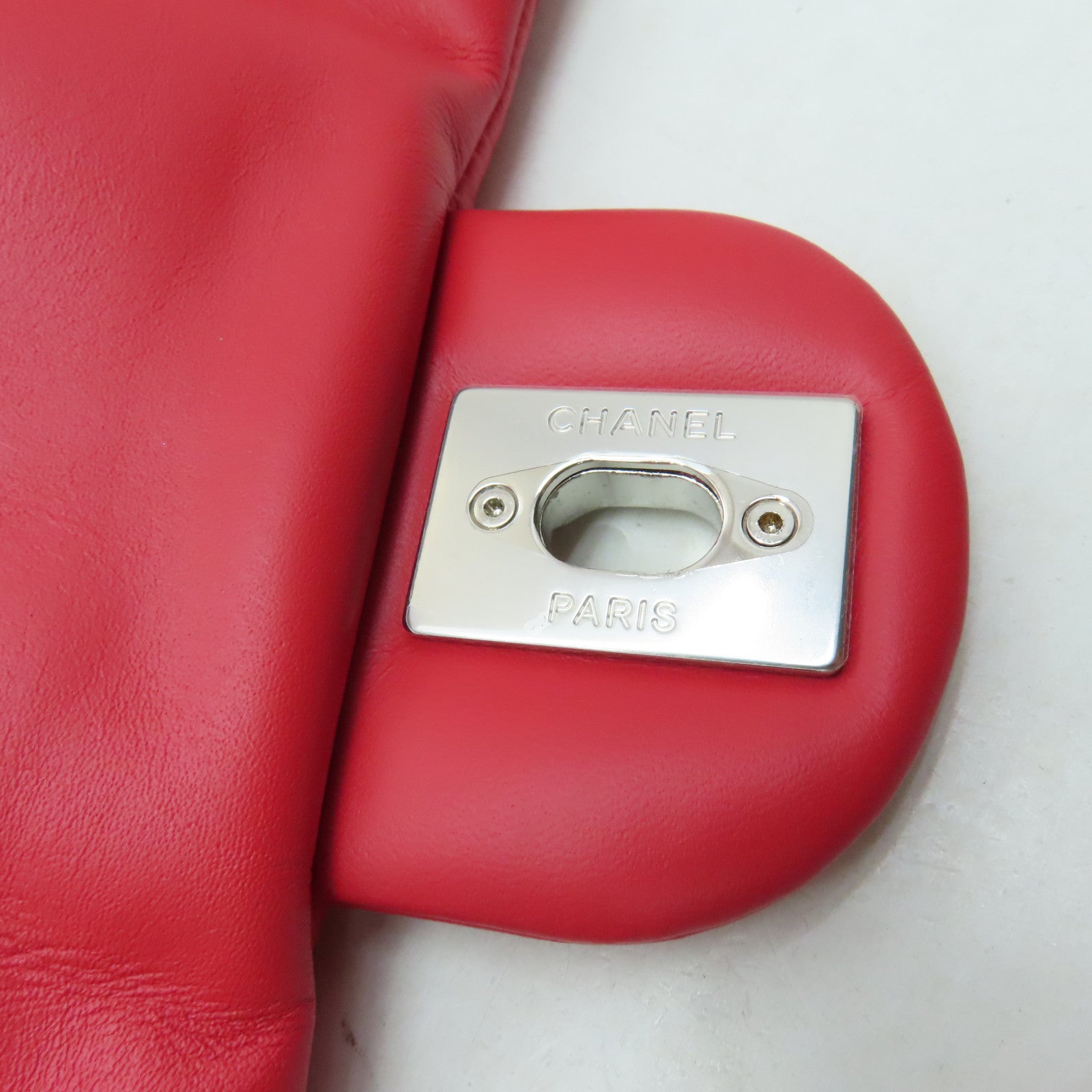 CHANEL 【激減優惠】菱格牛皮皮革Shoulder Bag銀扣手挽肩背兩用袋紅色