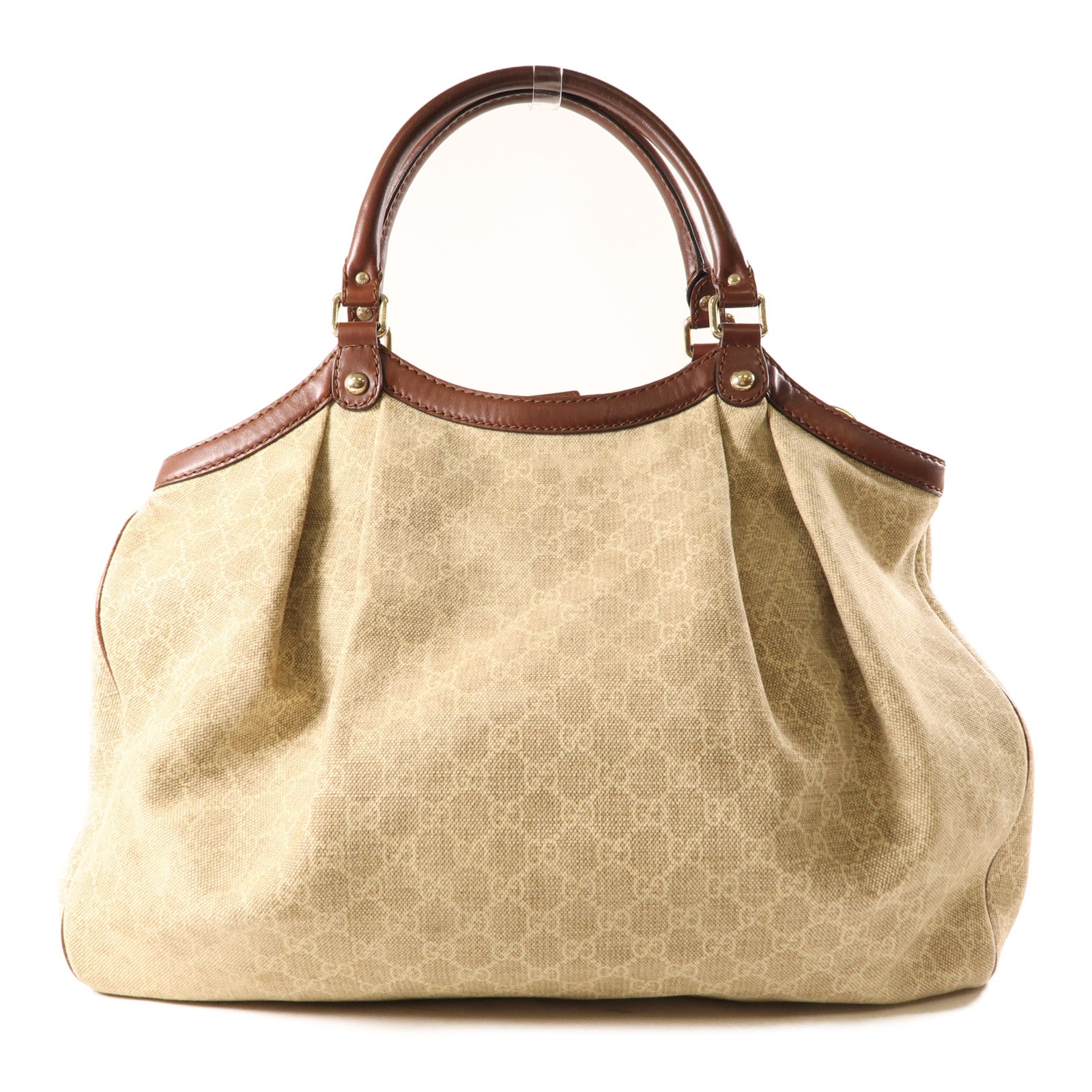 GUCCI 帆布Sookie GG手挽袋米色/棕色
