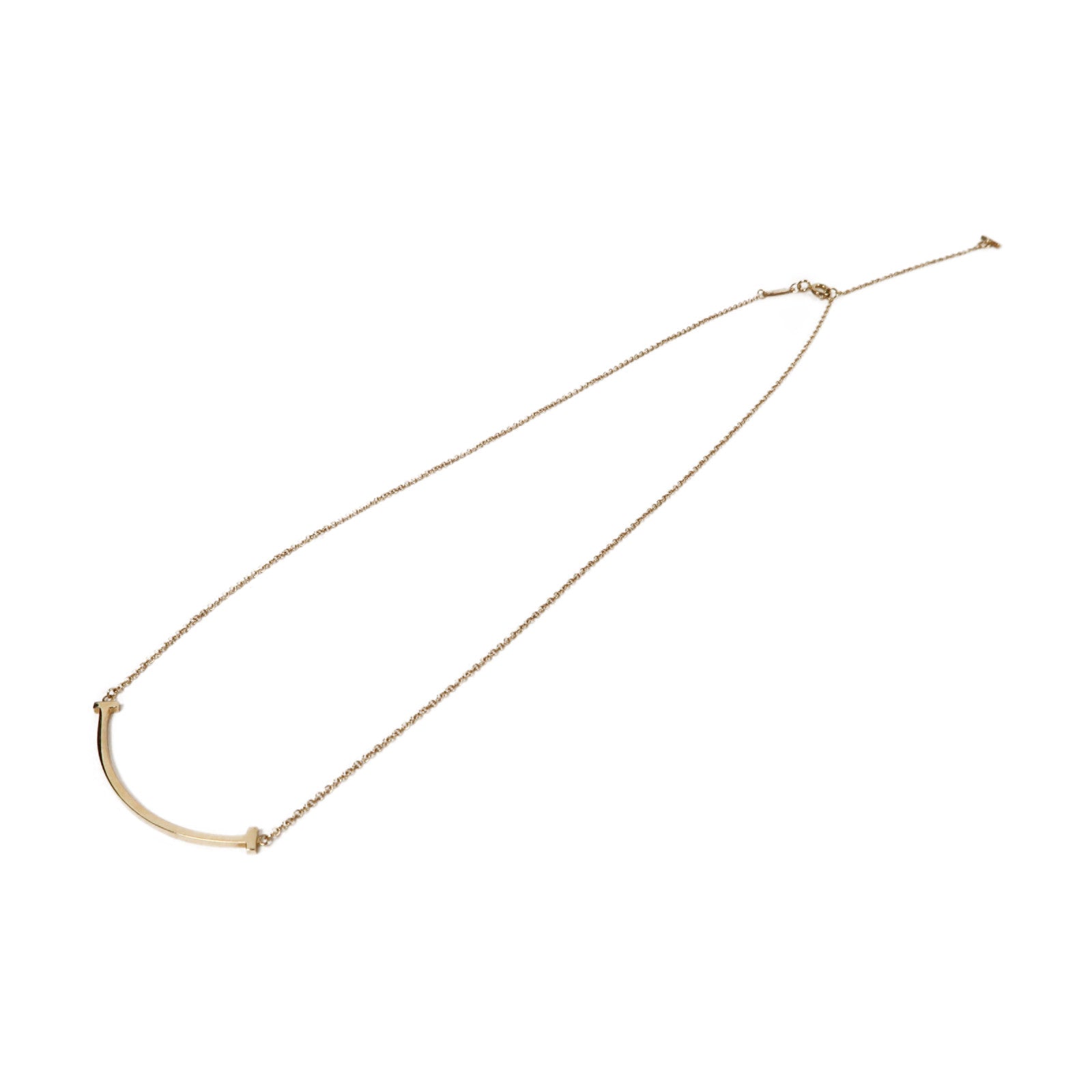 TIFFANY＆CO 18K玫瑰金T Smile Small Necklace項鍊玫瑰金色