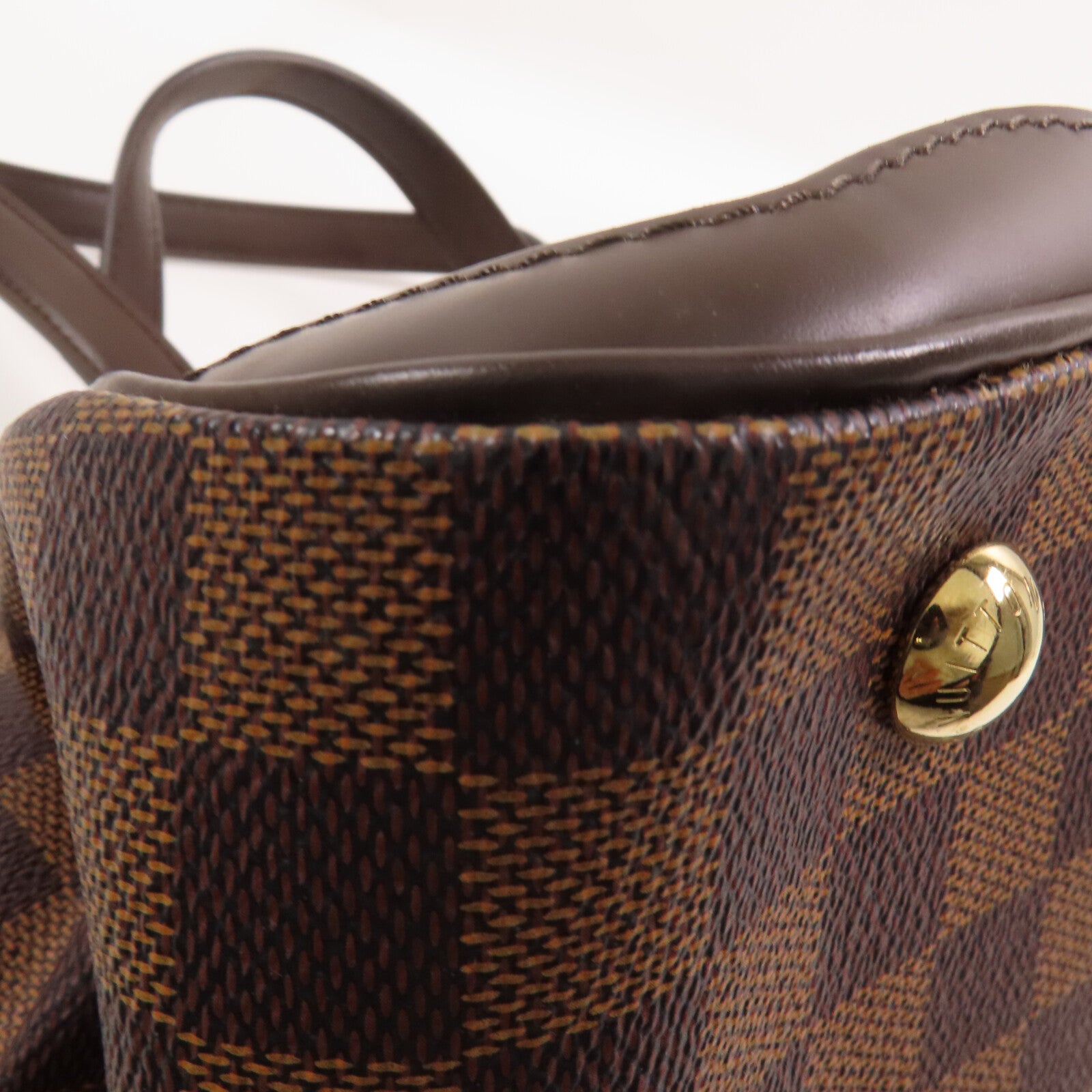 LOUIS VUITTON Damier Ebene Verona PM金扣手挽袋