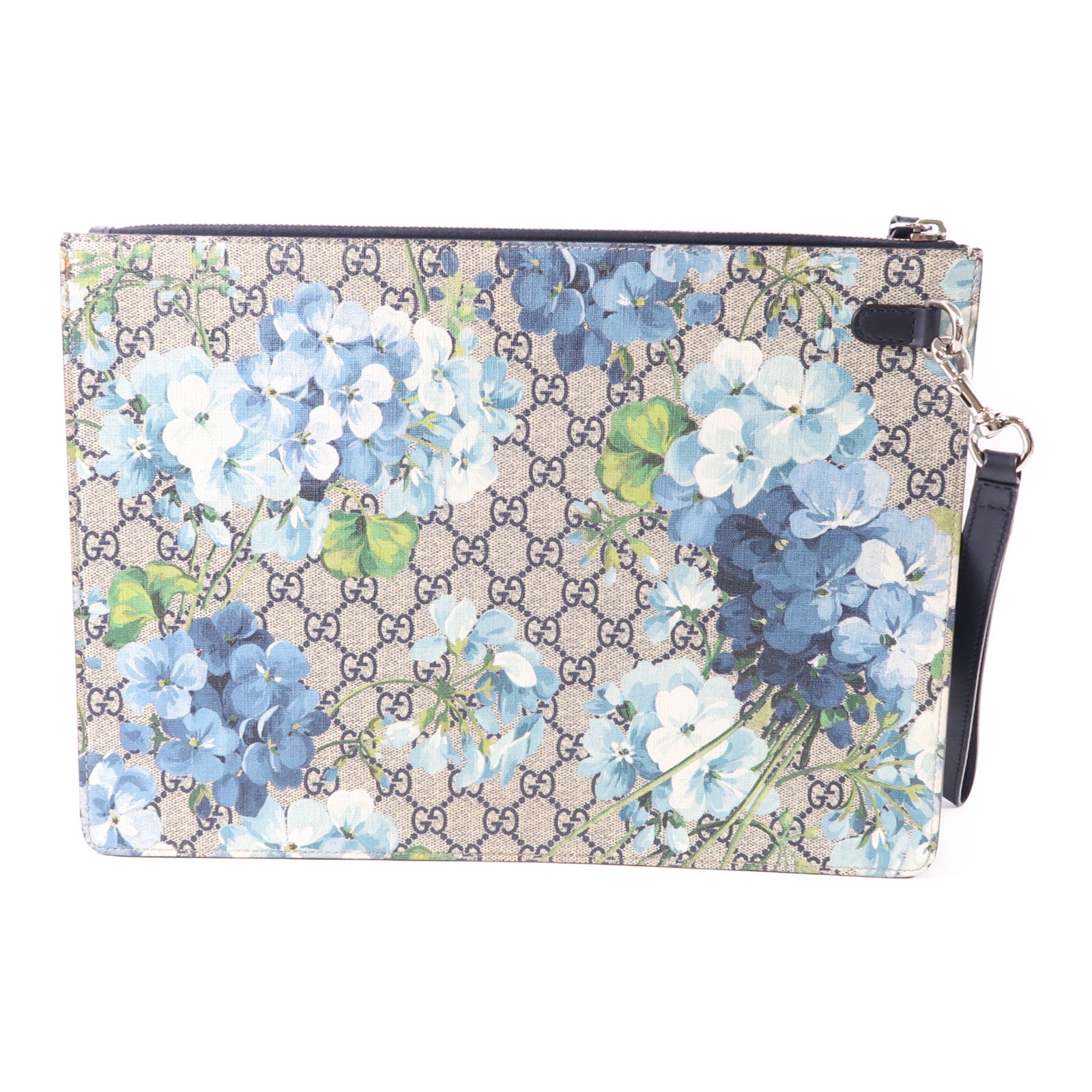 GUCCI 塗層帆布Clutch Bag銀扣手拿包