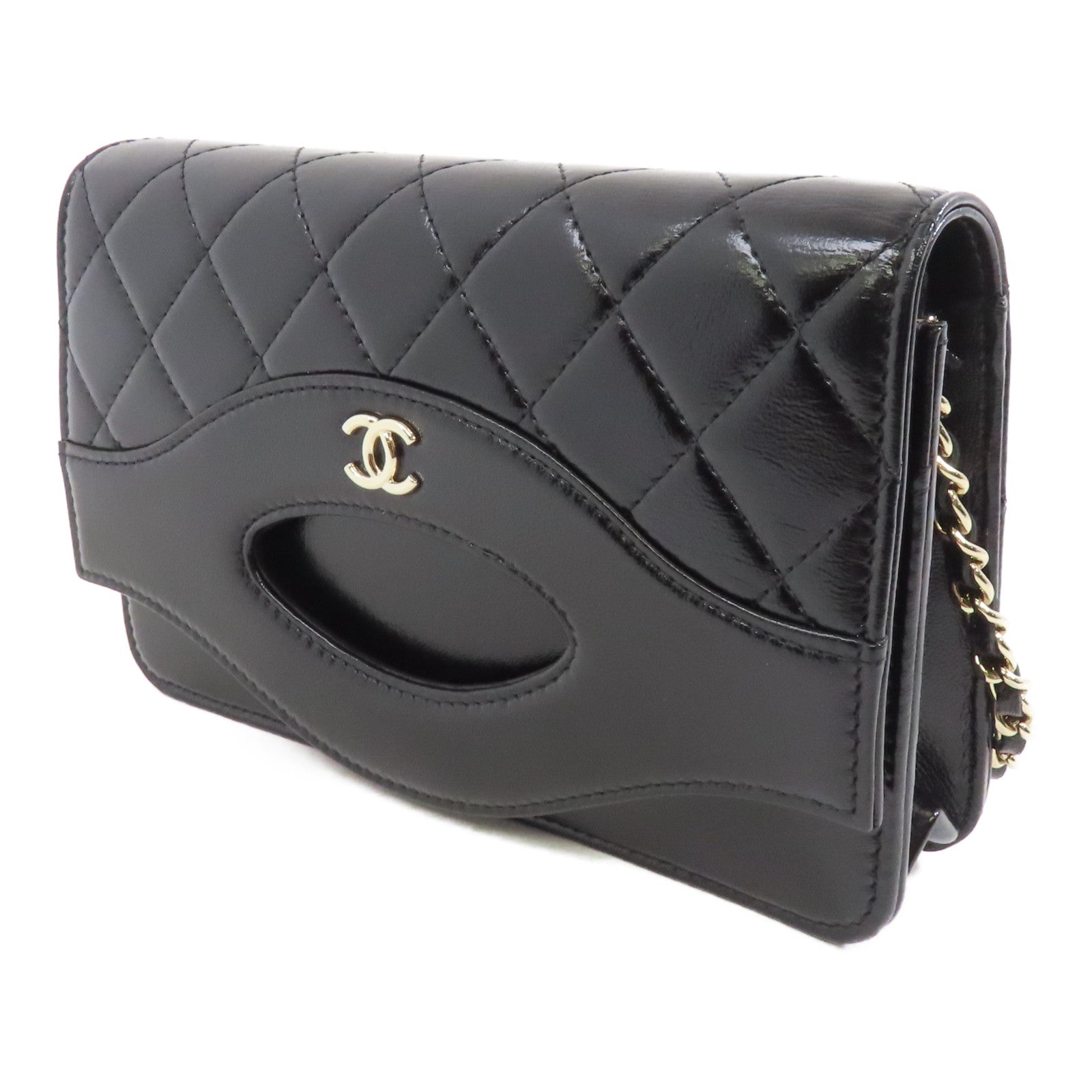 CHANEL 【激減優惠】菱格牛皮皮革Chanel 31 Wallet On Chain金扣鏈帶肩背袋黑色