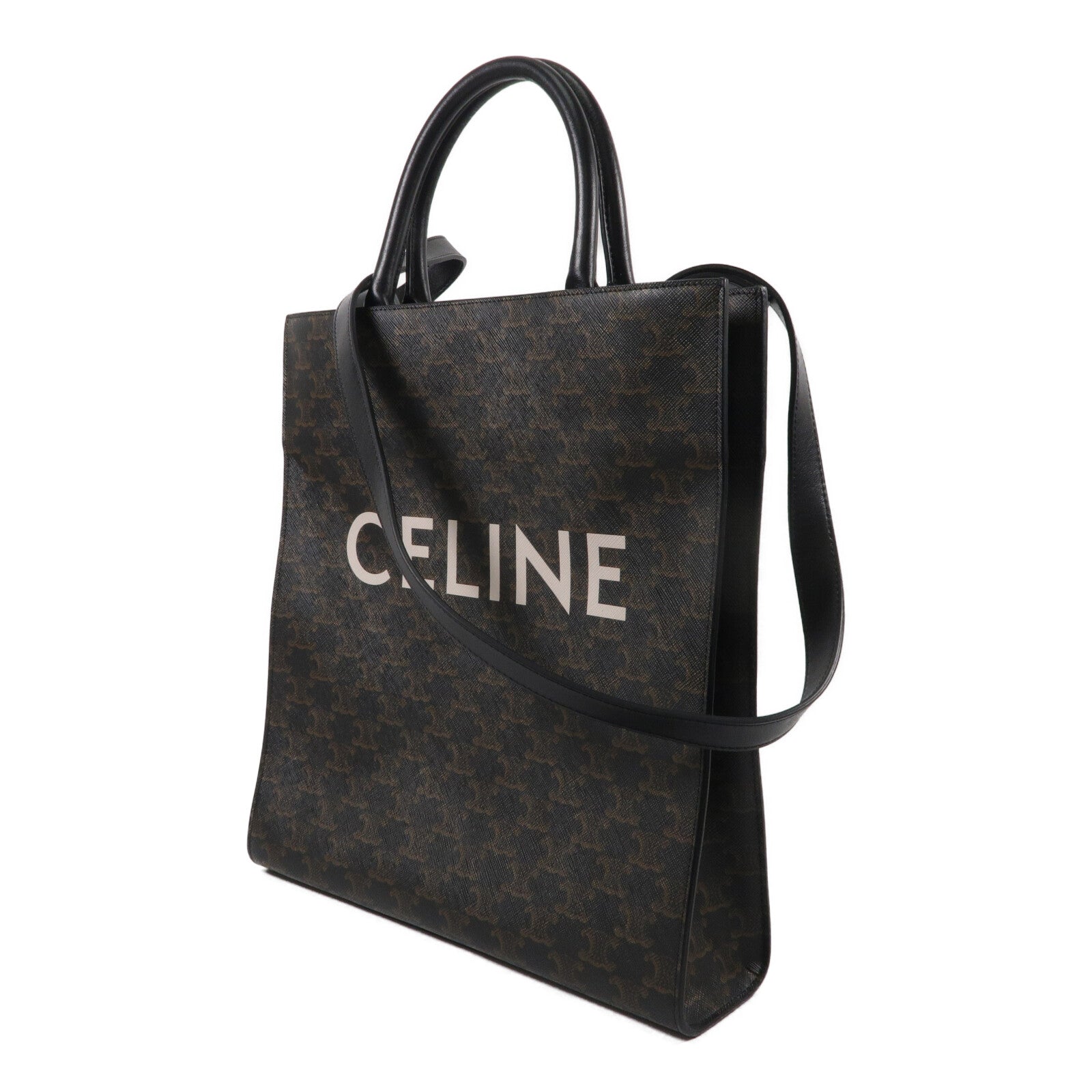 CELINE 塗層帆布Vertical Cabas Triomphe手挽肩背兩用袋