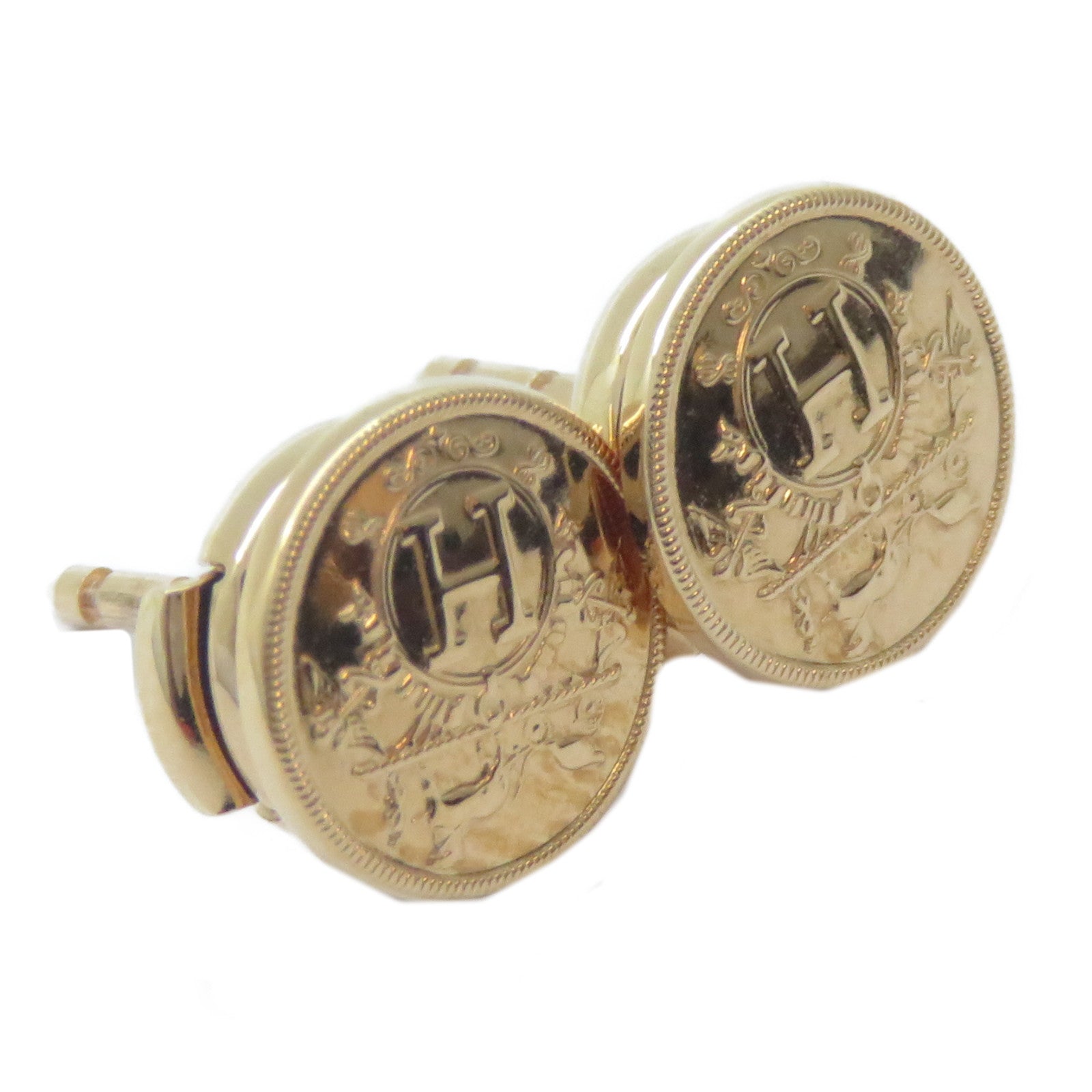 HERMES 18K玫瑰金Ex-Libris Earrings耳環
